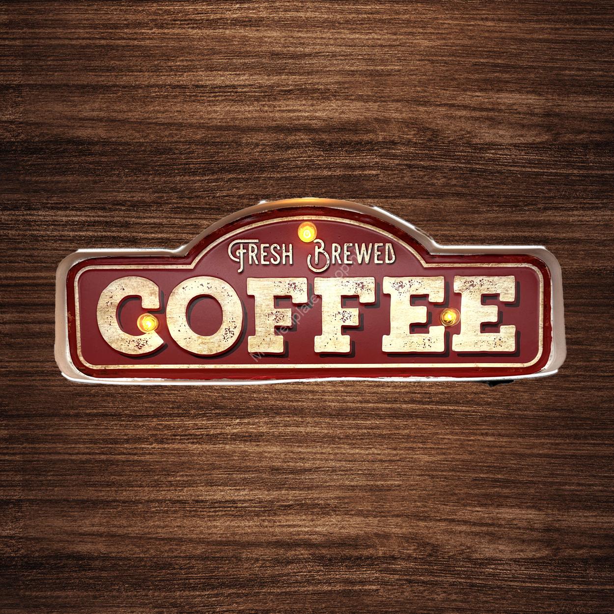 Metall-Lichttafel – Kaffeetafel – LED-Beleuchtung