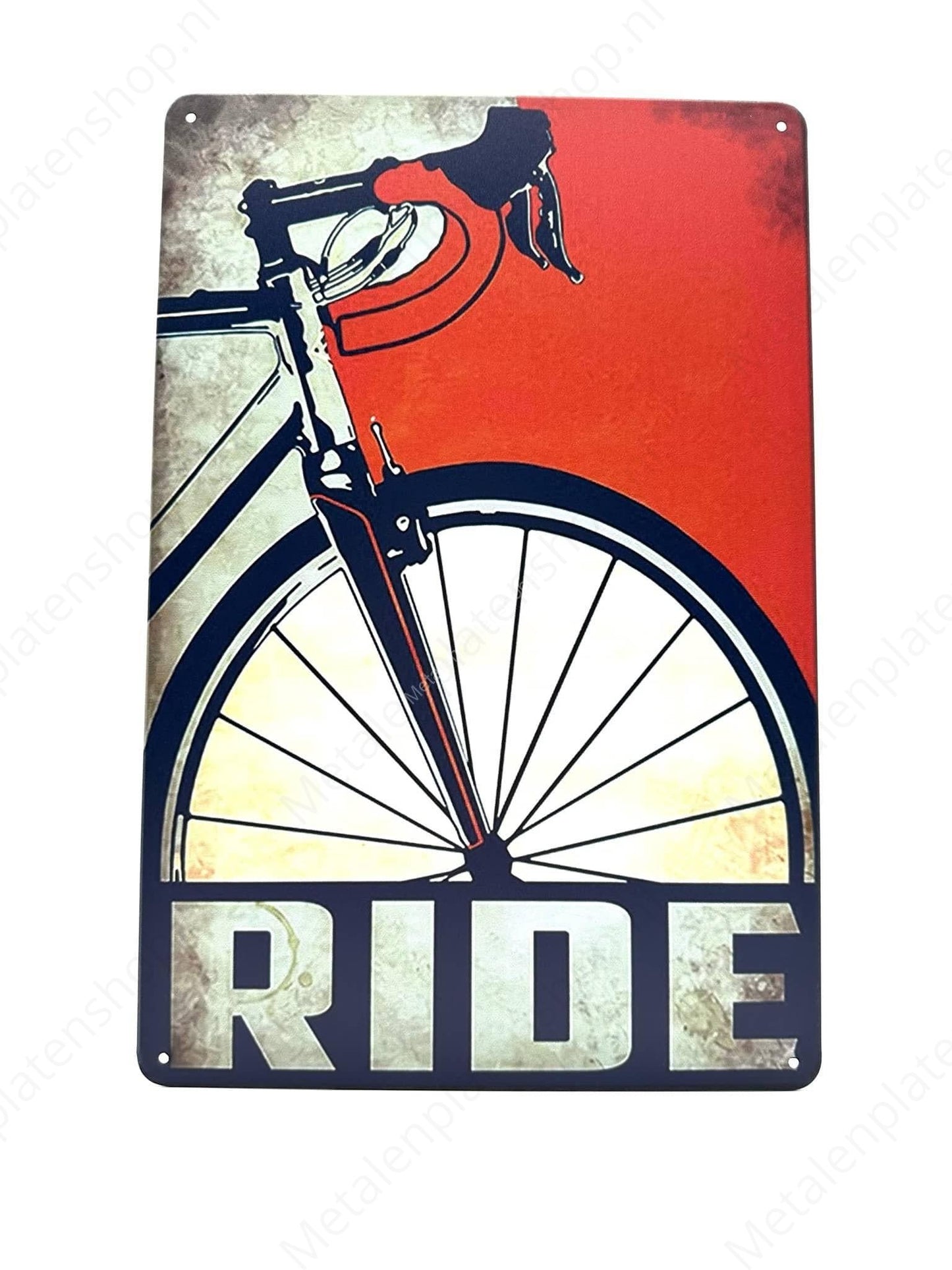 Fiets - Ride - Wielrenfiets - Metalen Wandbord