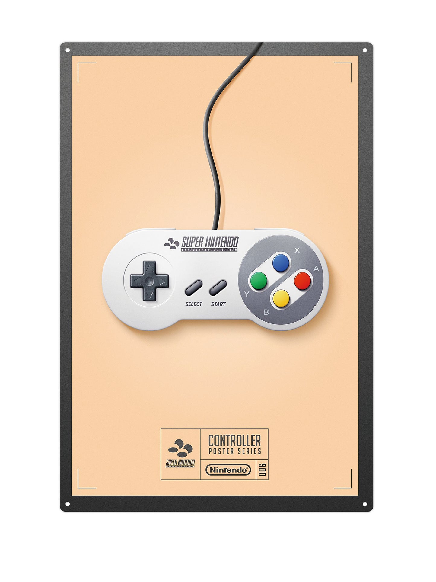 Super Nintendo Controller - Metallwandschild