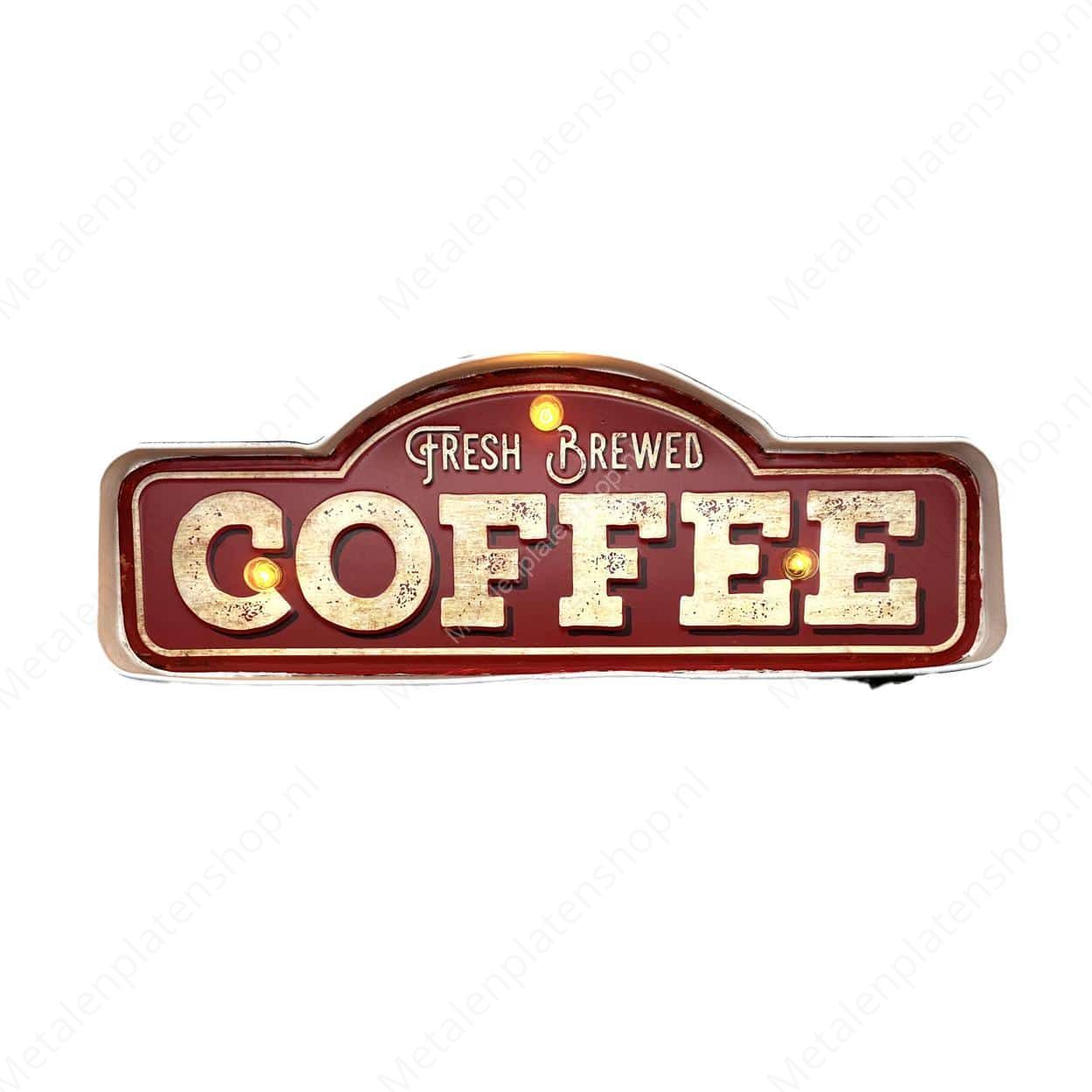 Metall-Lichttafel – Kaffeetafel – LED-Beleuchtung