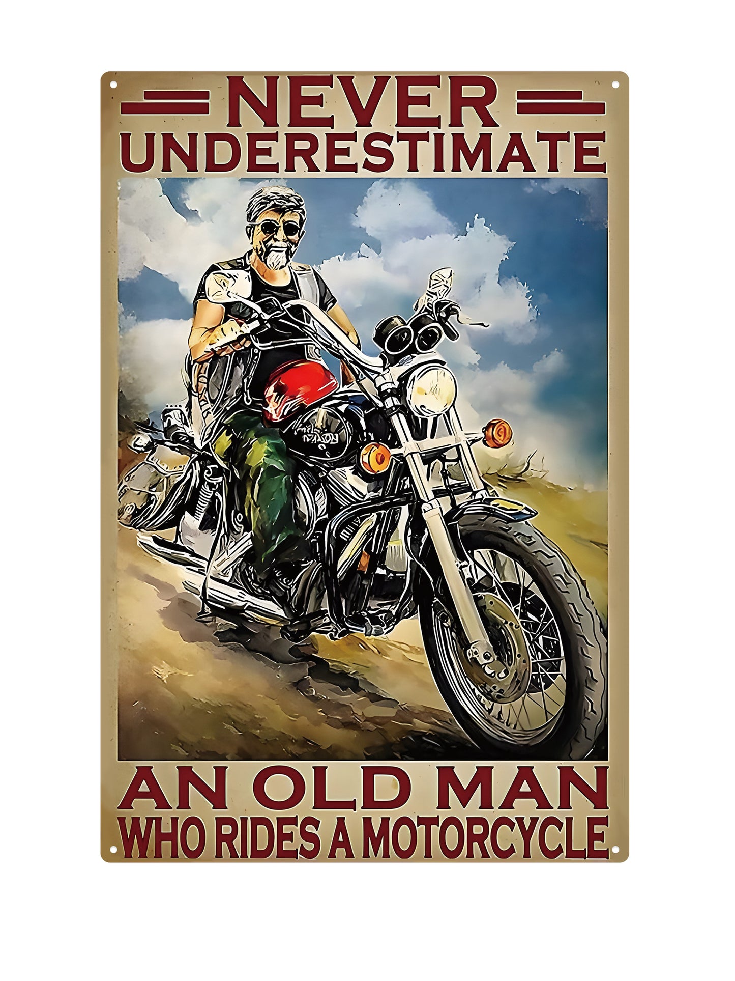 Unterschätze niemals einen alten Mann, der Motorrad fährt