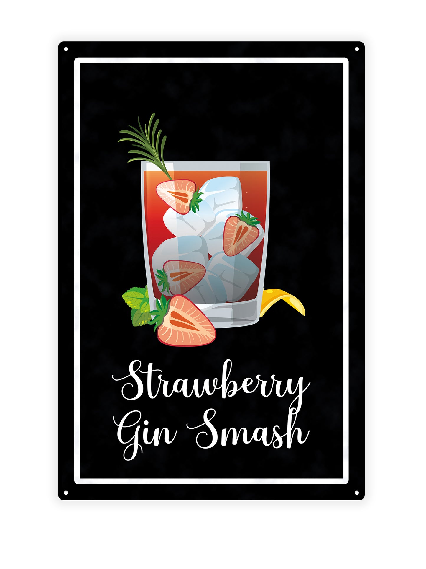 Erdbeer-Gin-Smash - Café-Schild