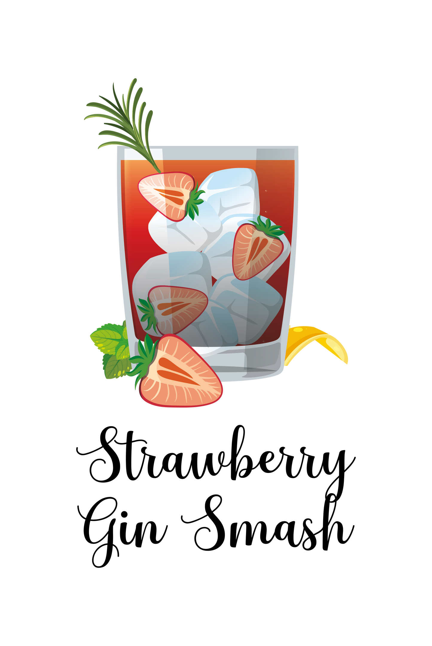 Erdbeer-Gin-Smash - Café-Schild
