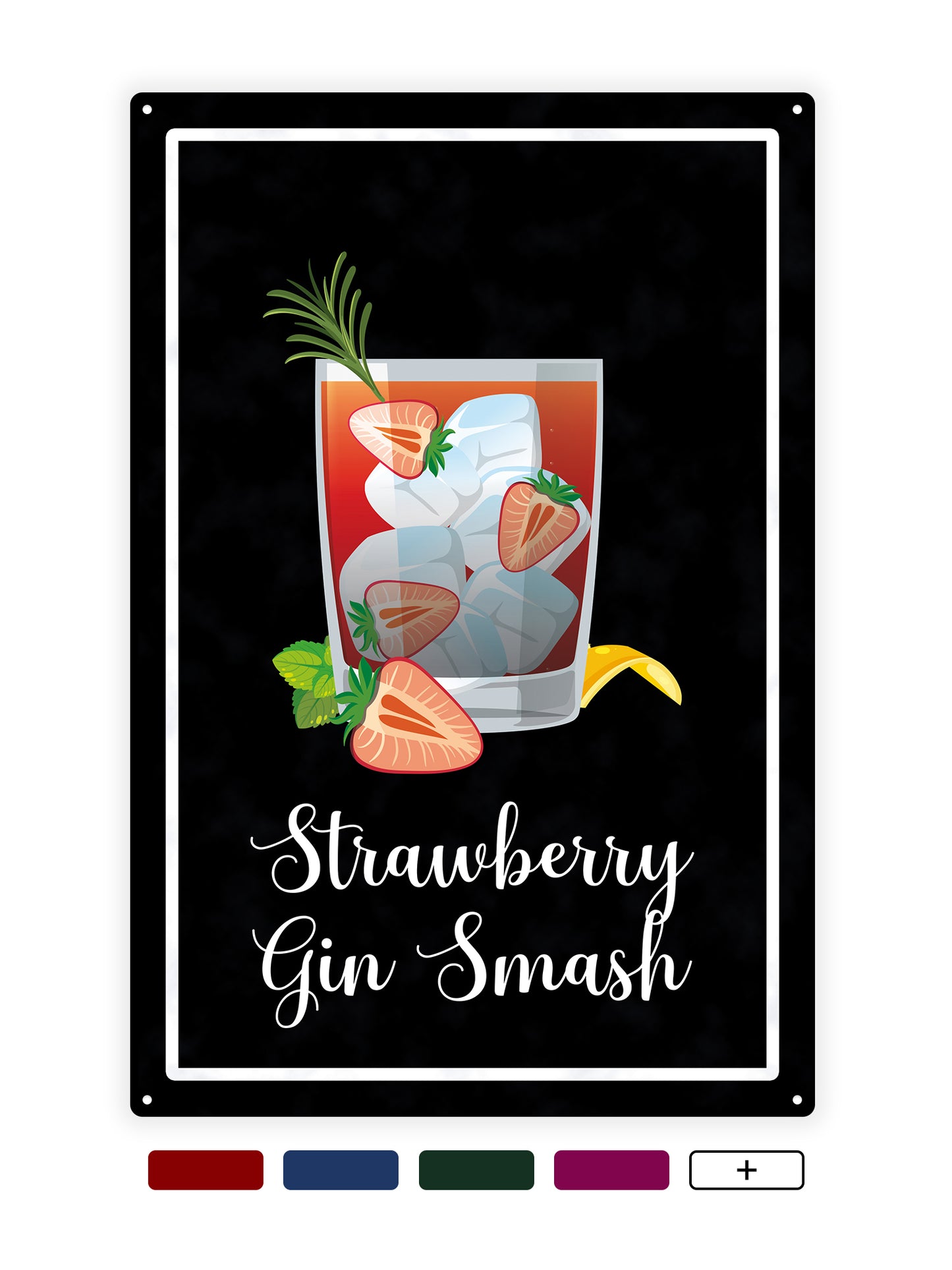 Erdbeer-Gin-Smash - Café-Schild
