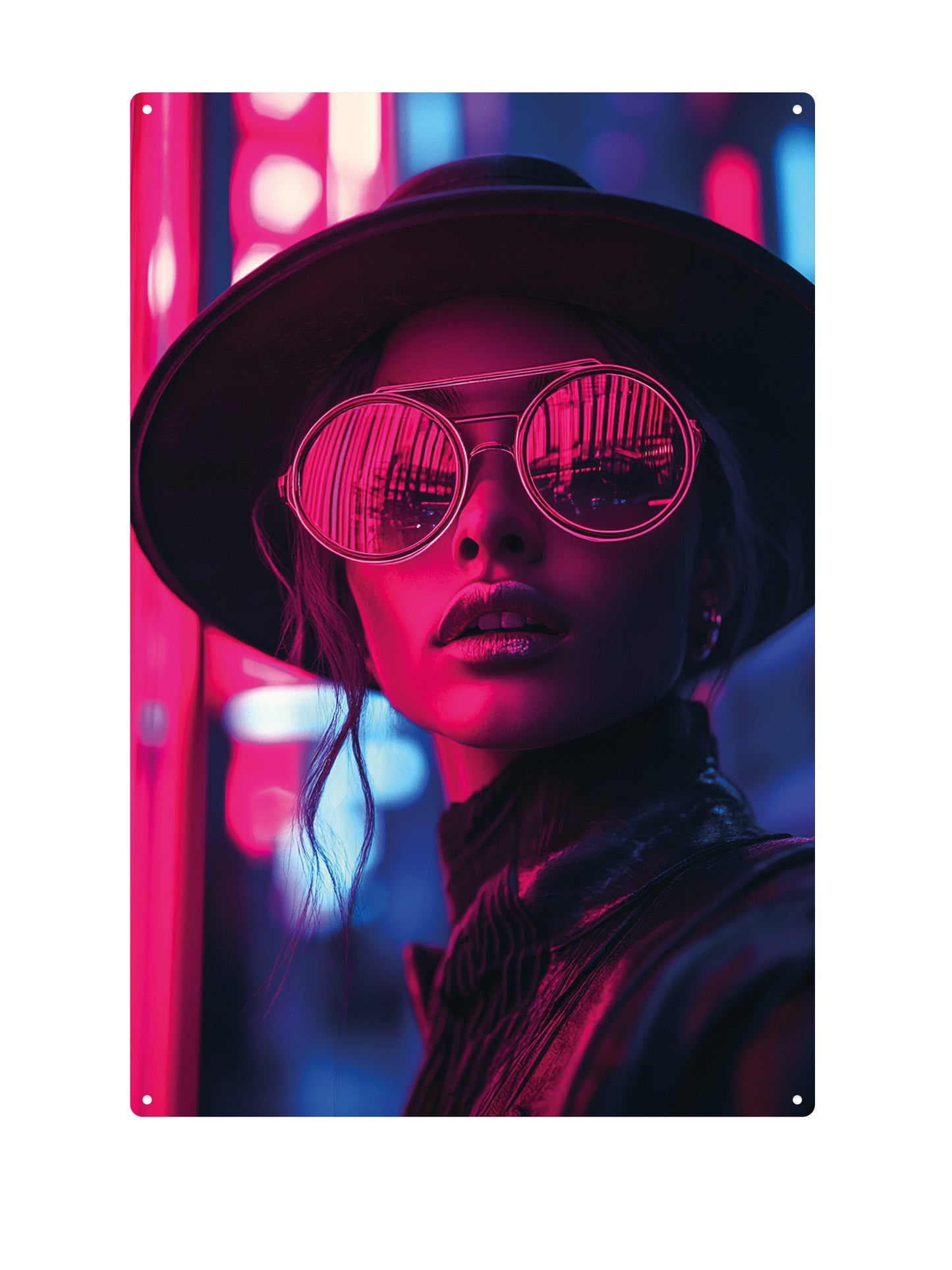Cyberpunk Woman - Blechschild