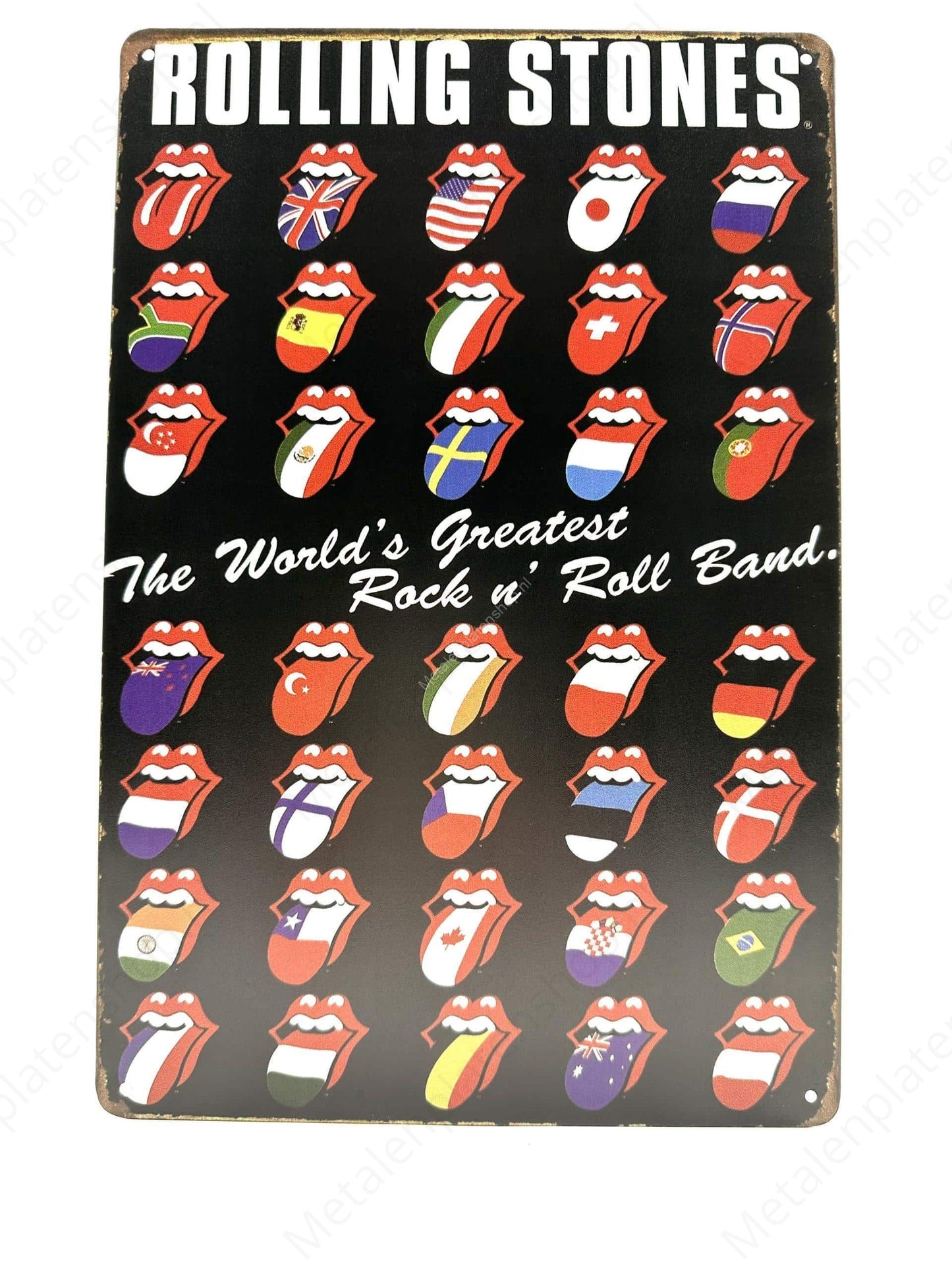Rolling Stones The World Greatest - Metal Wall Sign
