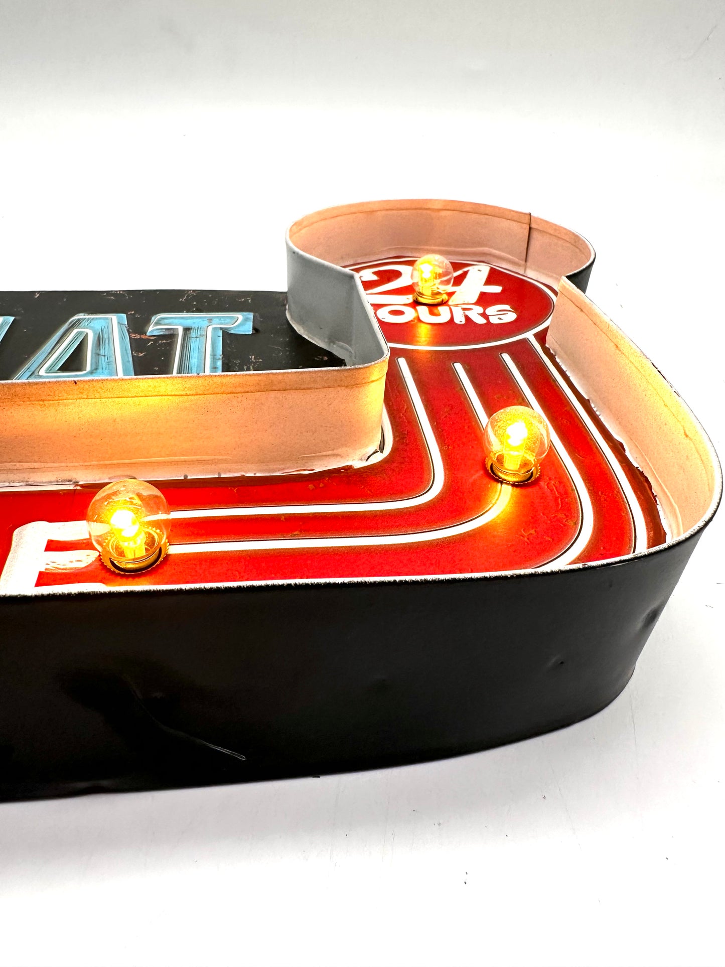 Metall-Lichttafel – Waschsalon – LED-Beleuchtung