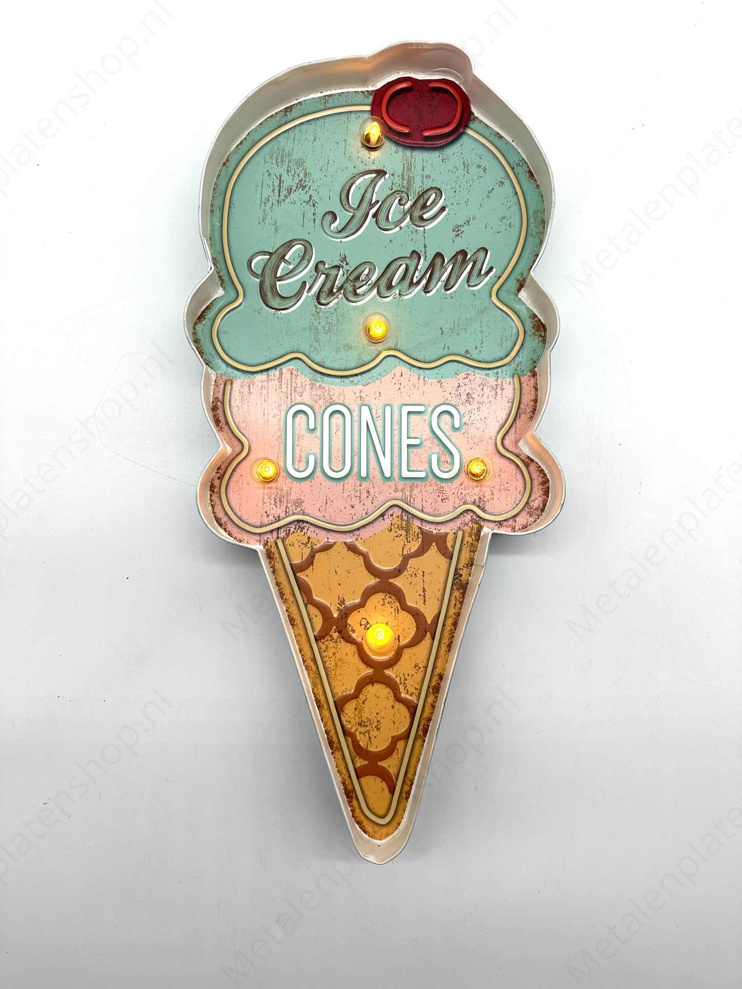 Metal Light Sign - Ice Cream - LED lighting