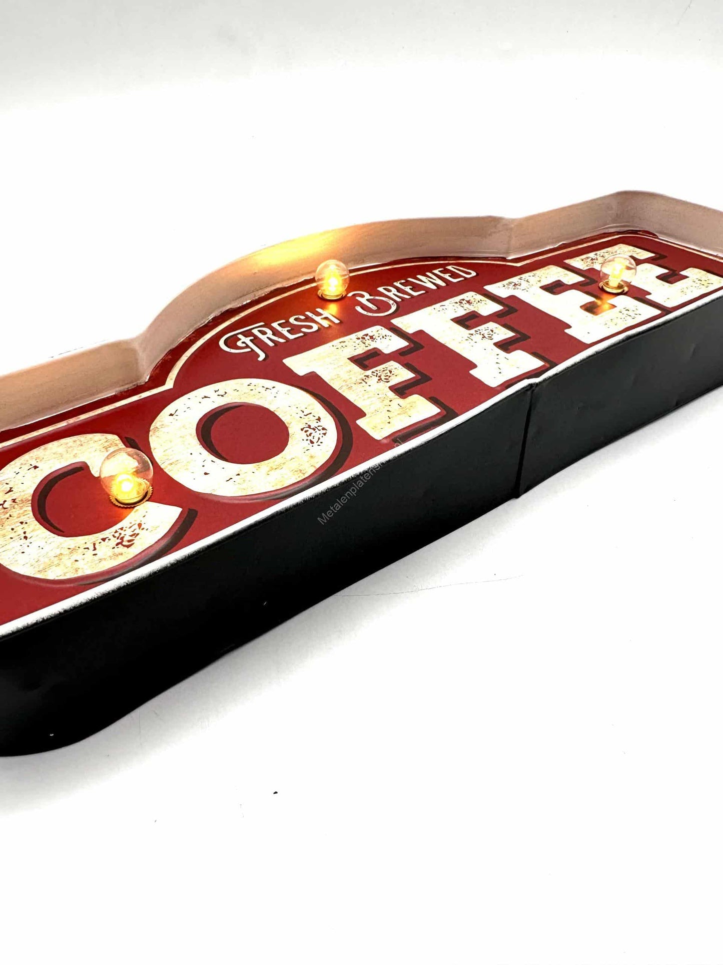 Metall-Lichttafel – Kaffeetafel – LED-Beleuchtung