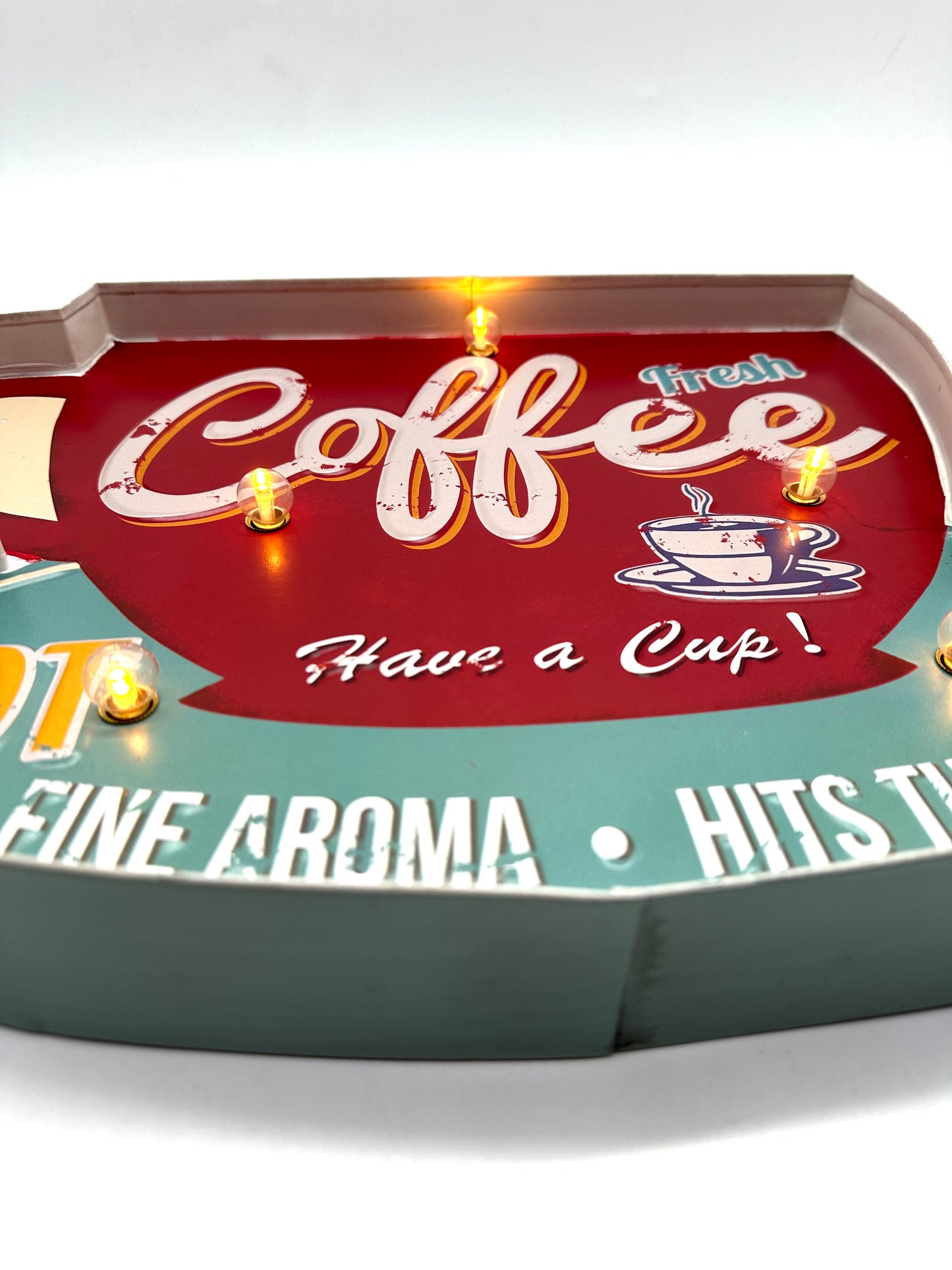 Metal Light Board - Fresh Coffee - LED lighting