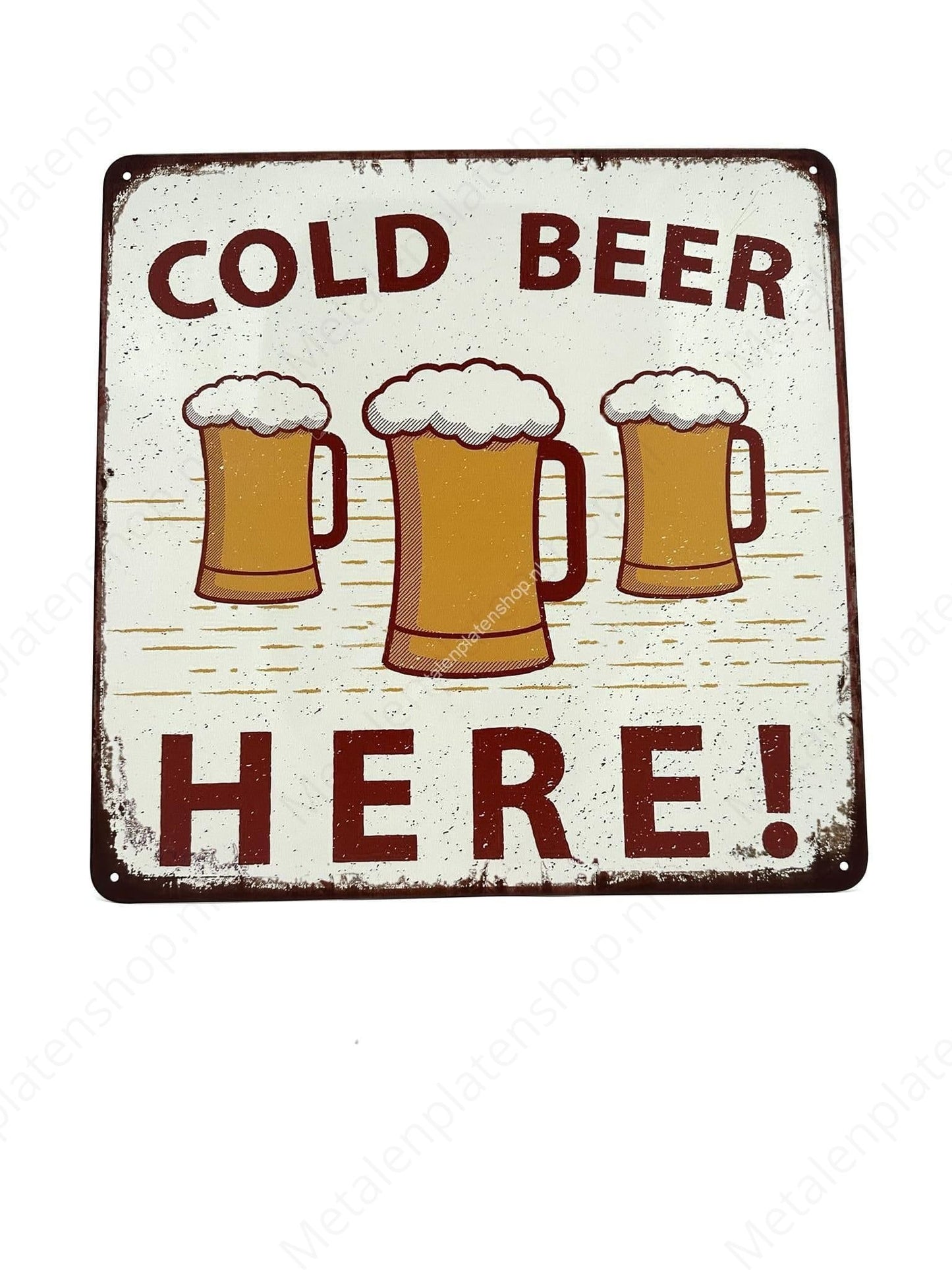 Cold Beer Here - Metal Wall Sign