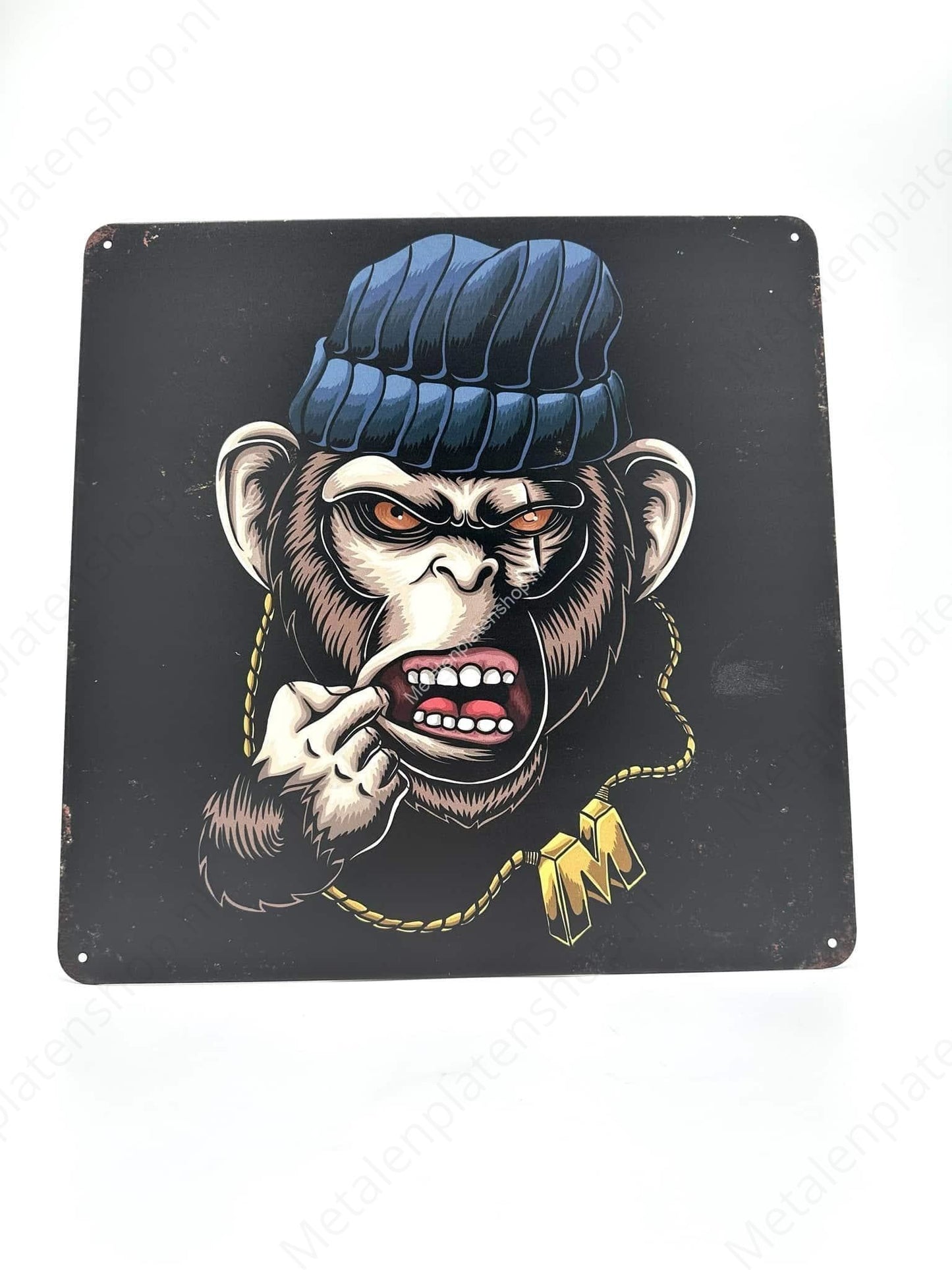 Angry Monkey - Metal Wall Sign