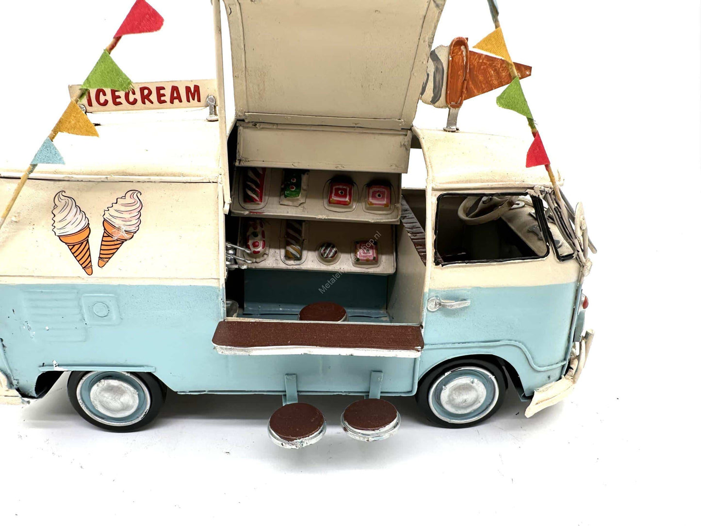 Volkswagen Transporter Ice Cream Truck - Metal Vehicle Decoration - 26cm