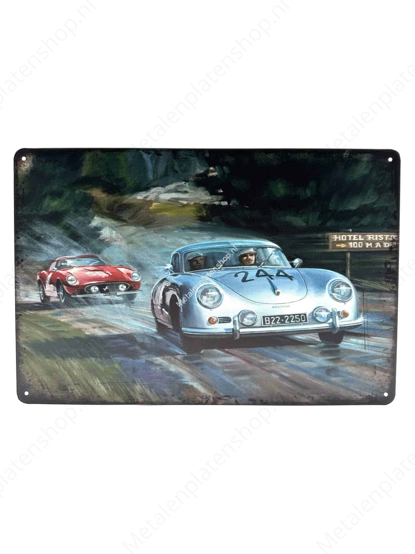 Porsche - Ferrari - Sketch - Metal Wall Sign