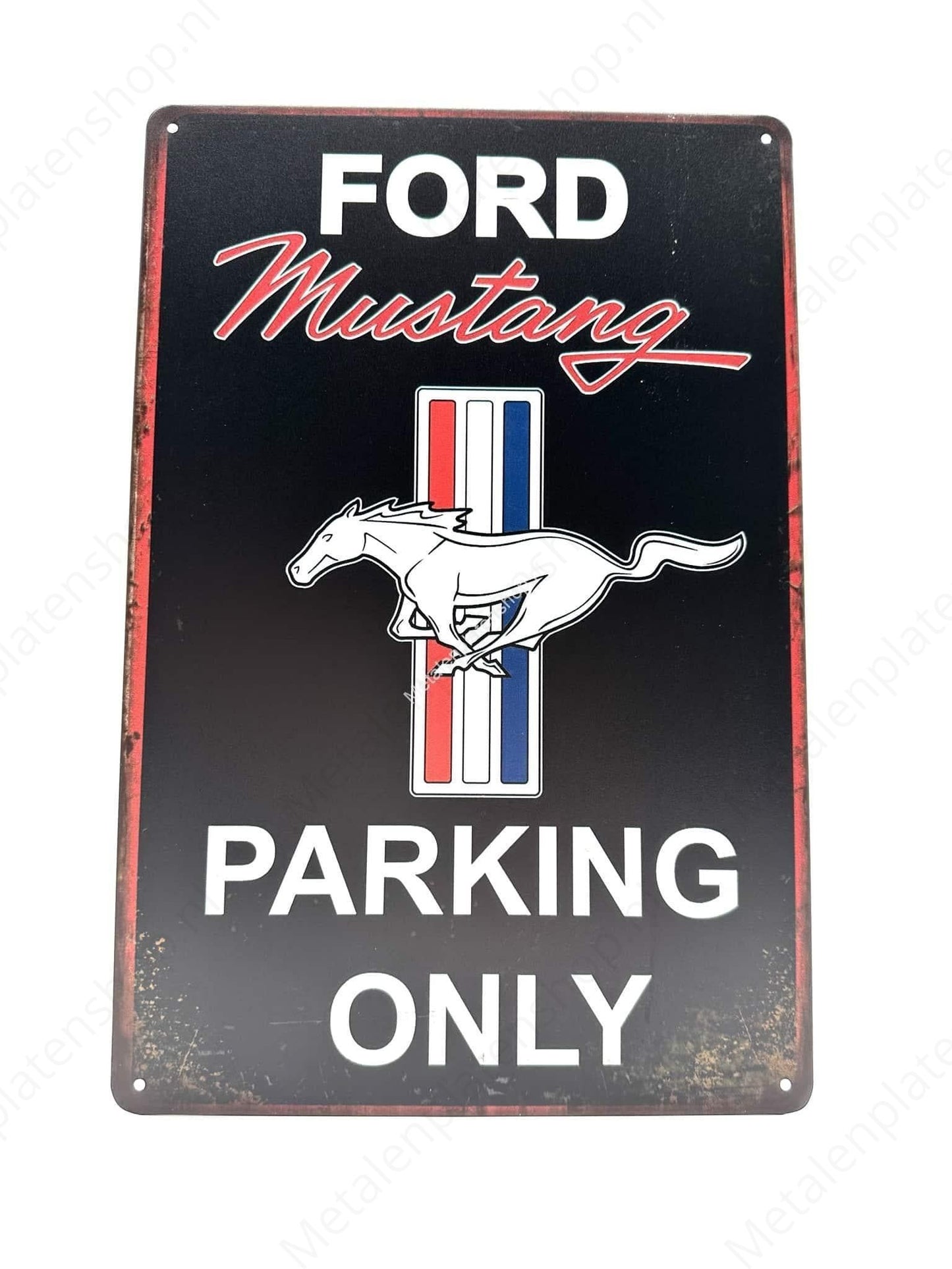 Ford Mustang Parken nur – Metall-Wandschild