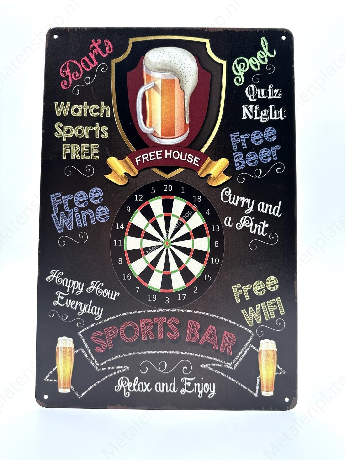 Sports Bar - Darts - Darts - Metal Wall Sign