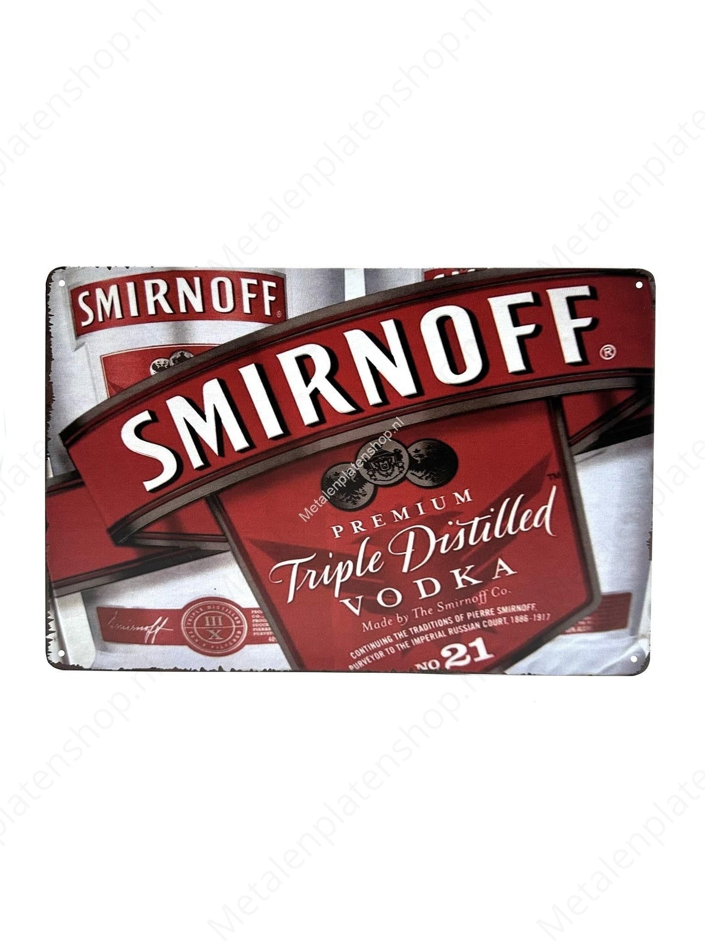 Smirnoff - Premium - Triple Distilled Vodka - Metal Wall Sign