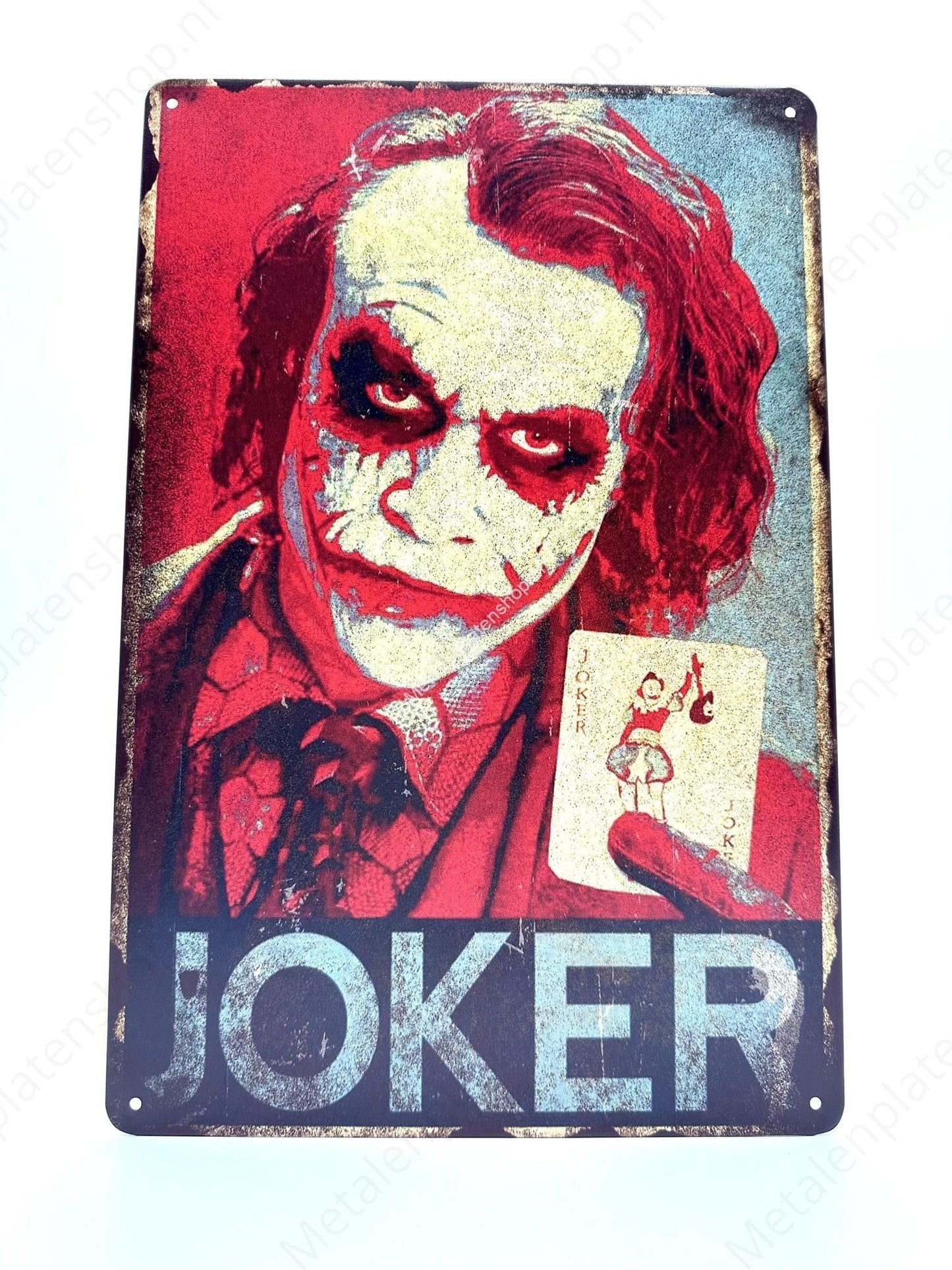 Der Joker - Blau/Rot - Metallwandschild