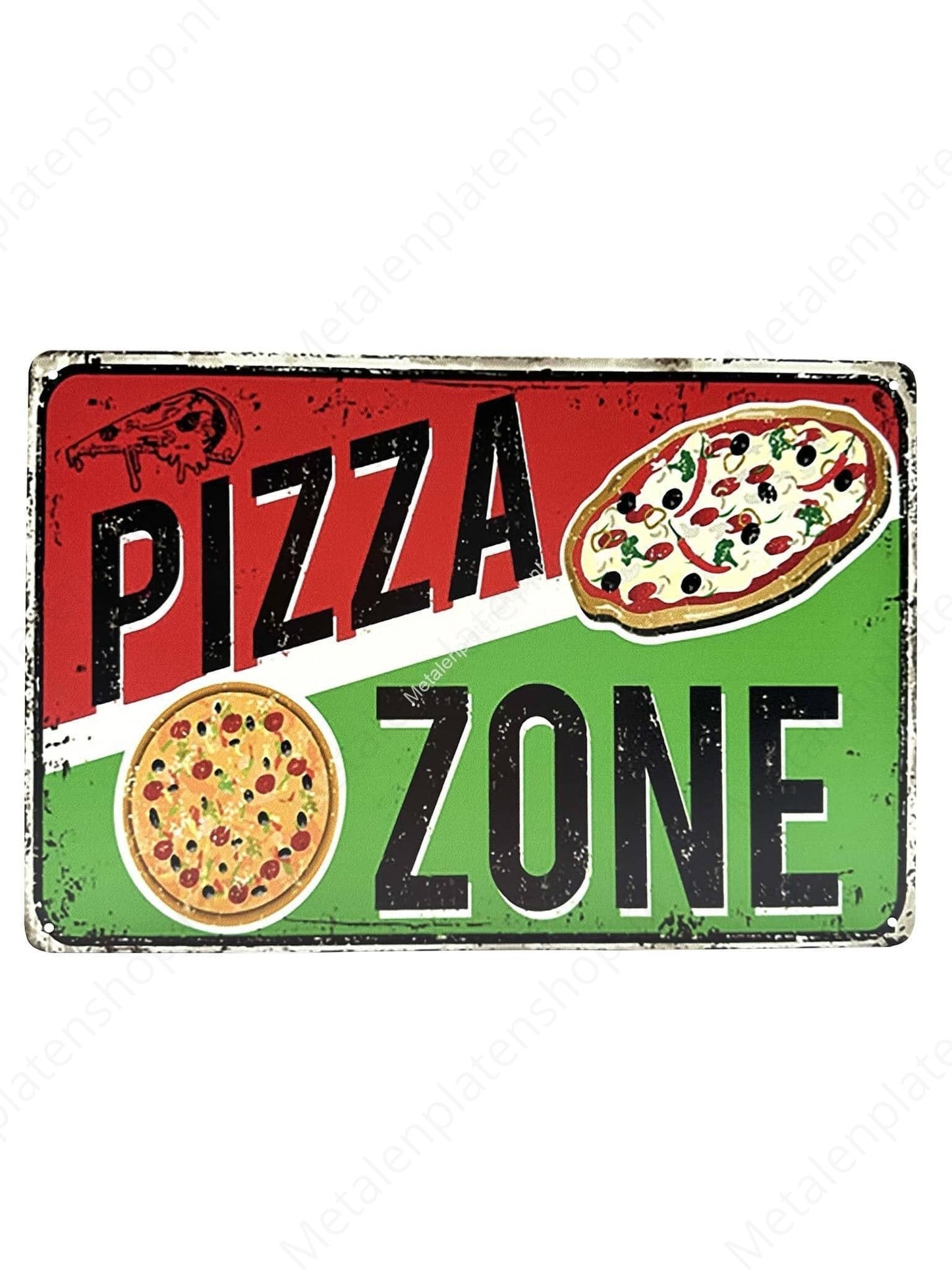 Pizza Zone - Metal Wall Sign