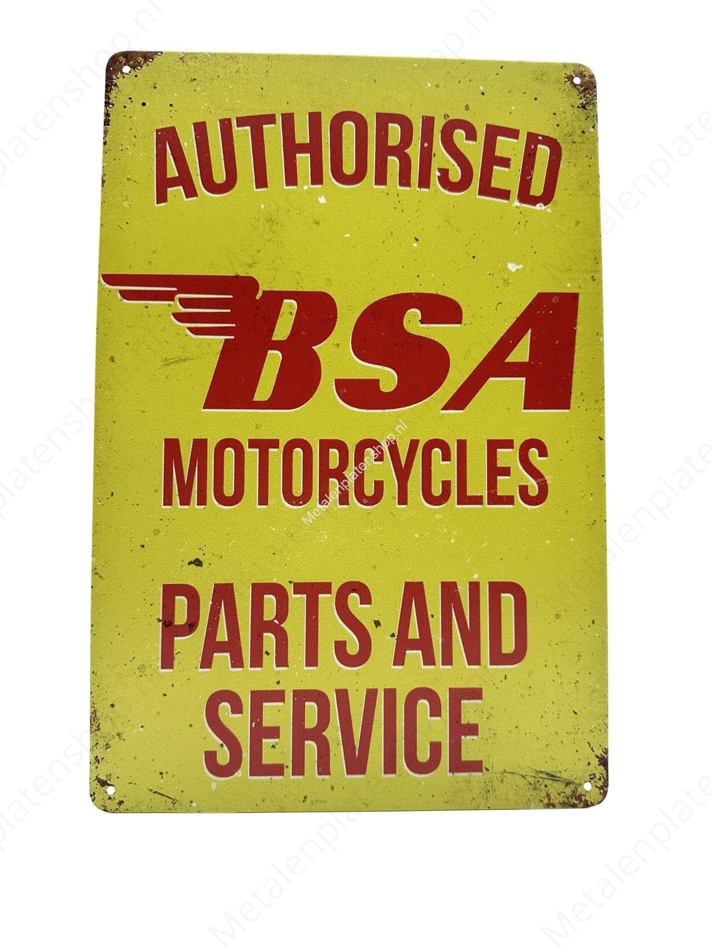 Authorized BSA Motorcycles - Parts and Service - Metal Wall Sign