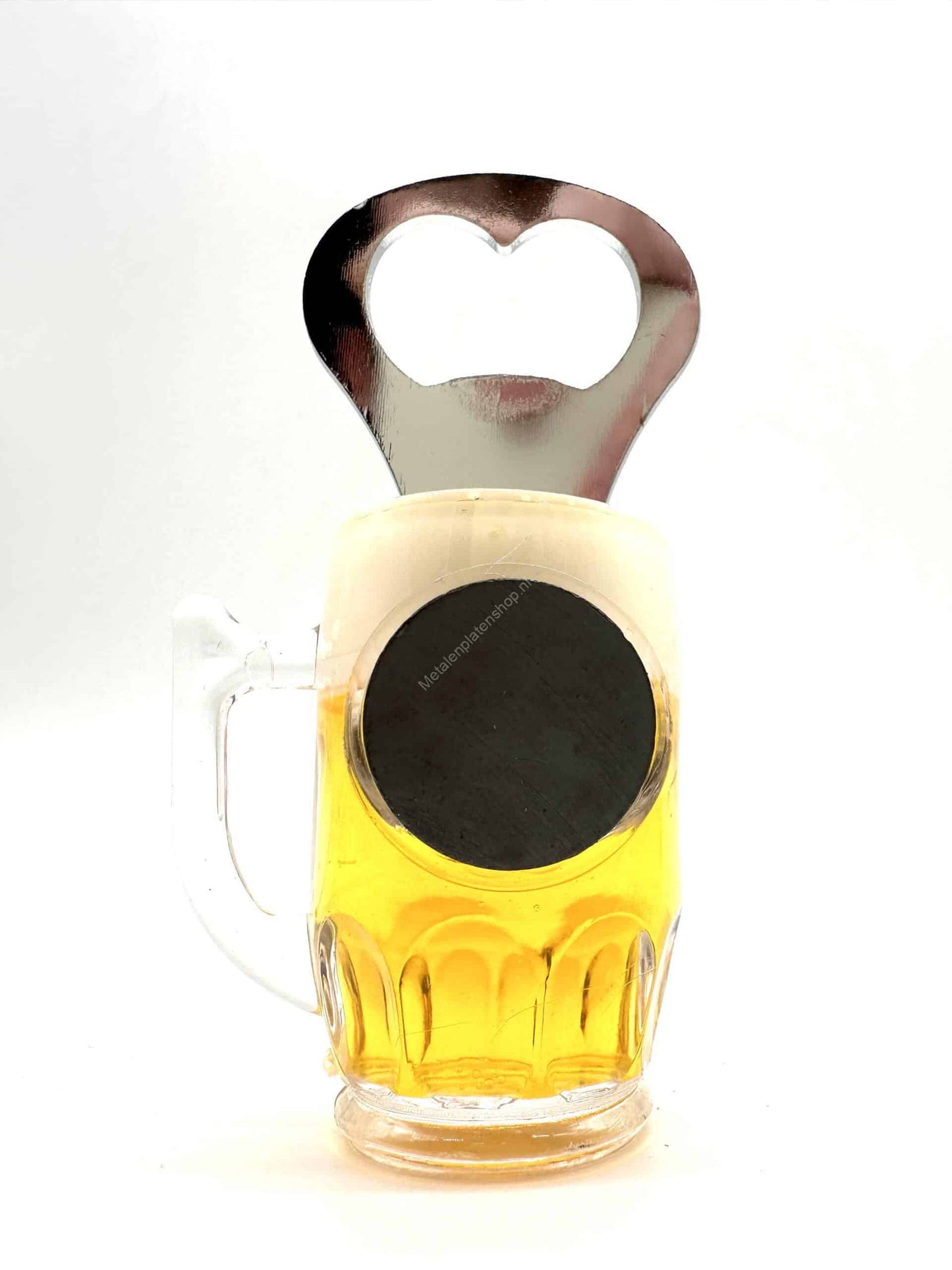 Bier- oder Flaschenöffner mit Magnet – Bierglas ohne Spitze – 12 cm
