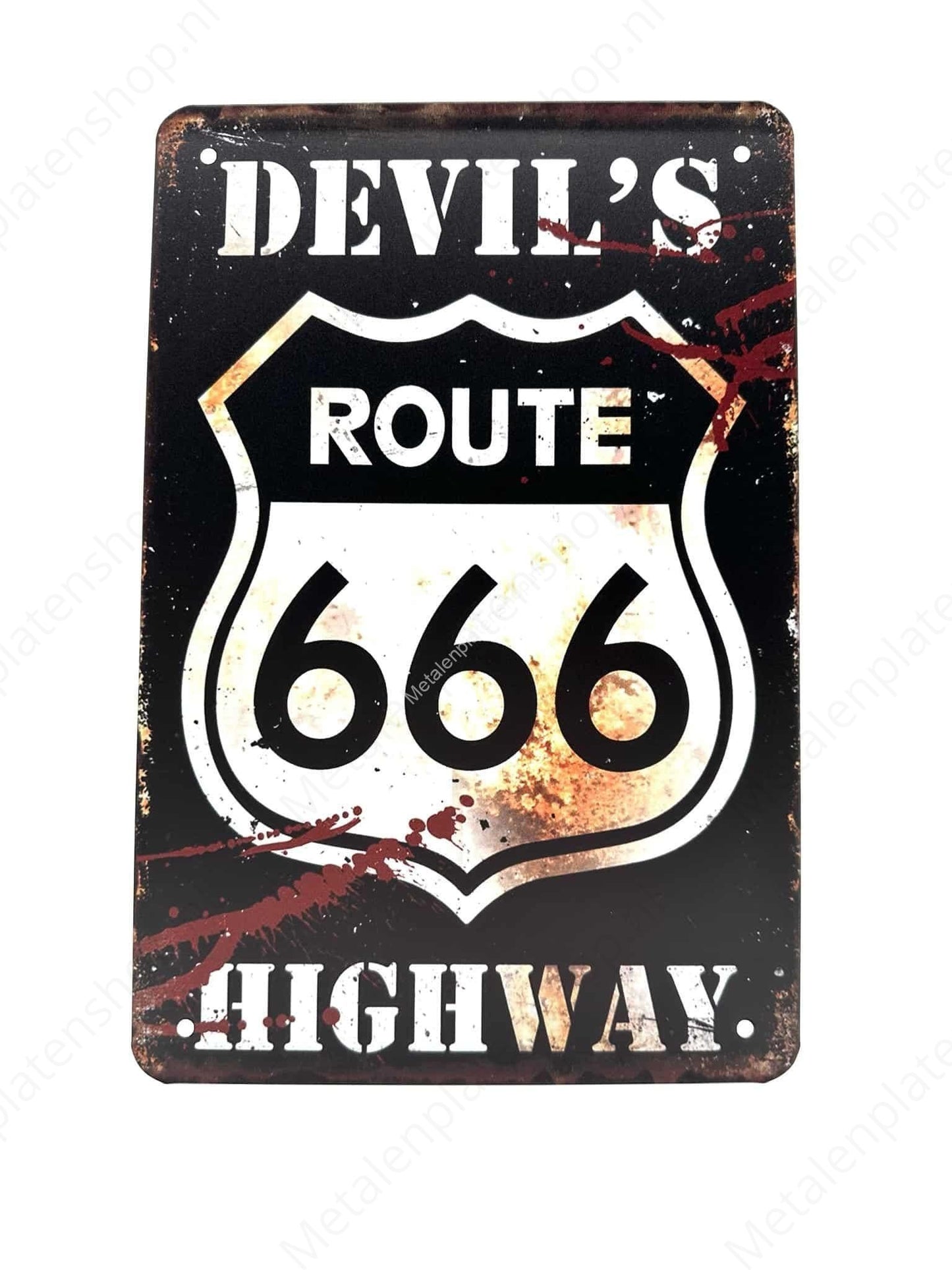 Devil's Route 666 - Highway - Metallwandschild
