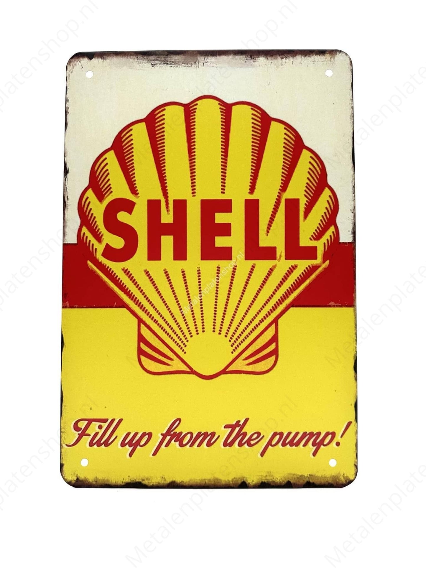Shell – Tanken Sie an der Zapfsäule! - Metallwandschild