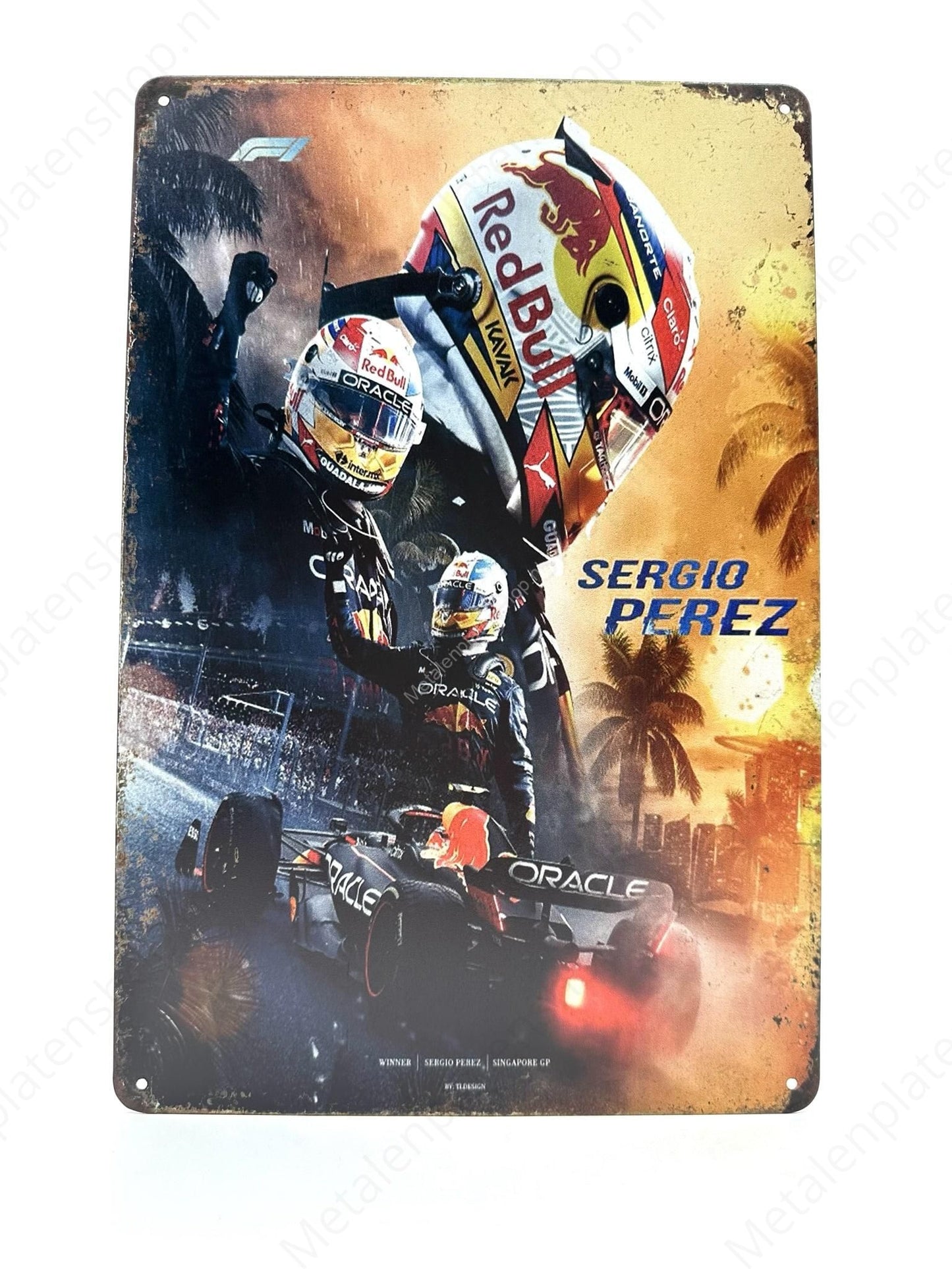 Sergio Perez – Singapur GP – Metallwandschild