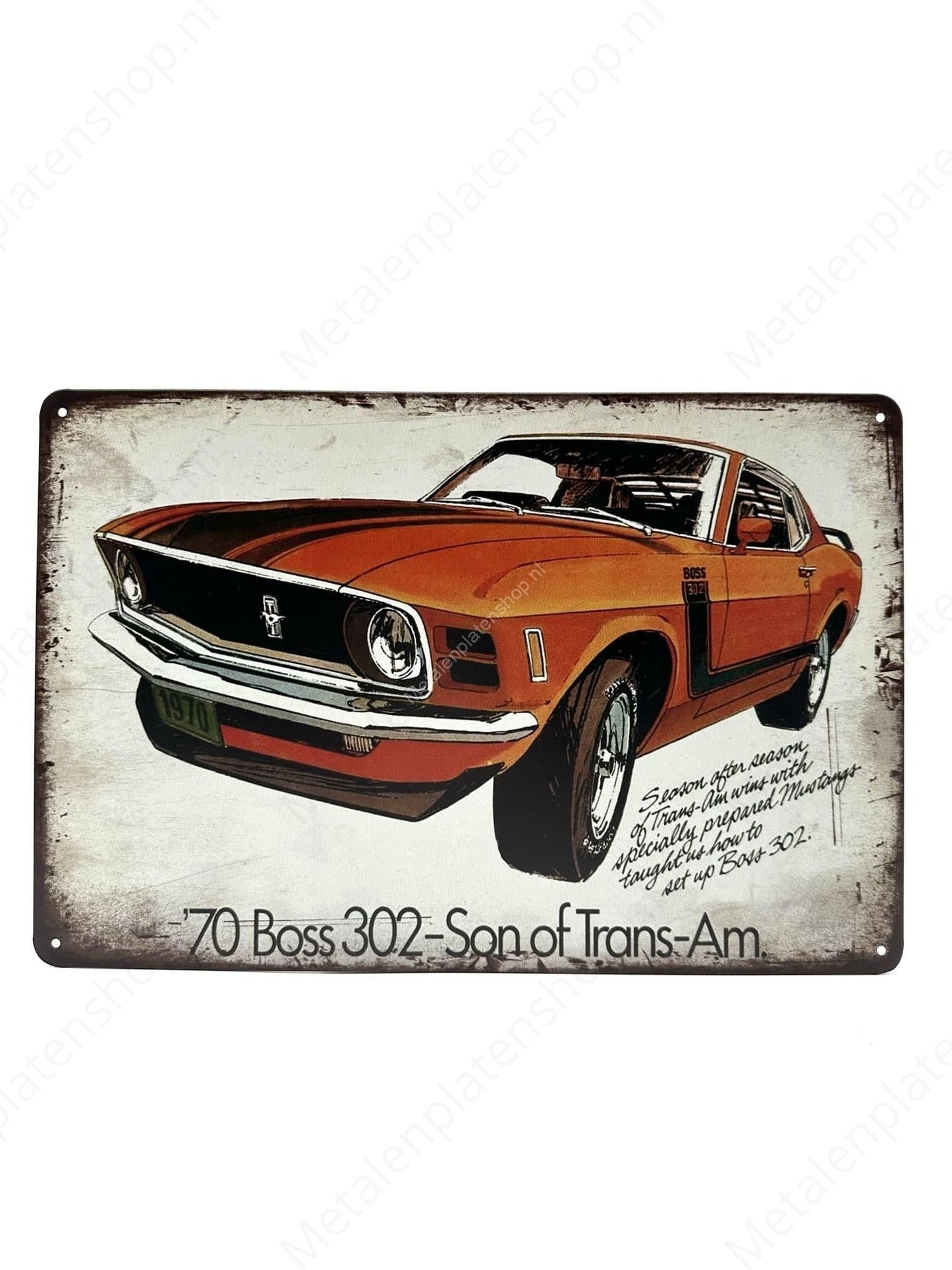 Ford Mustang - 70 Boxss 302-Son of Trans-Am - Metal Wall Sign