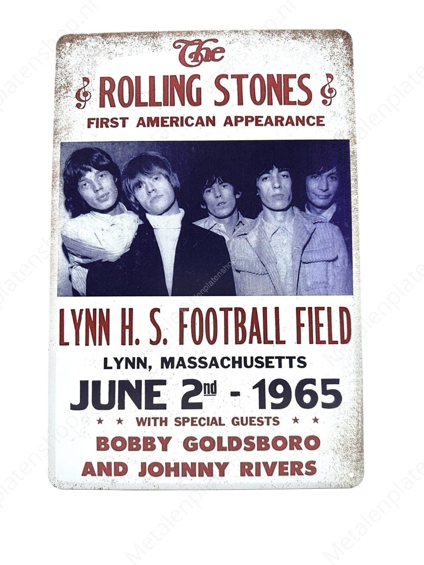 The Rolling Stones - First American Appearance - White - Metal Wall Sign