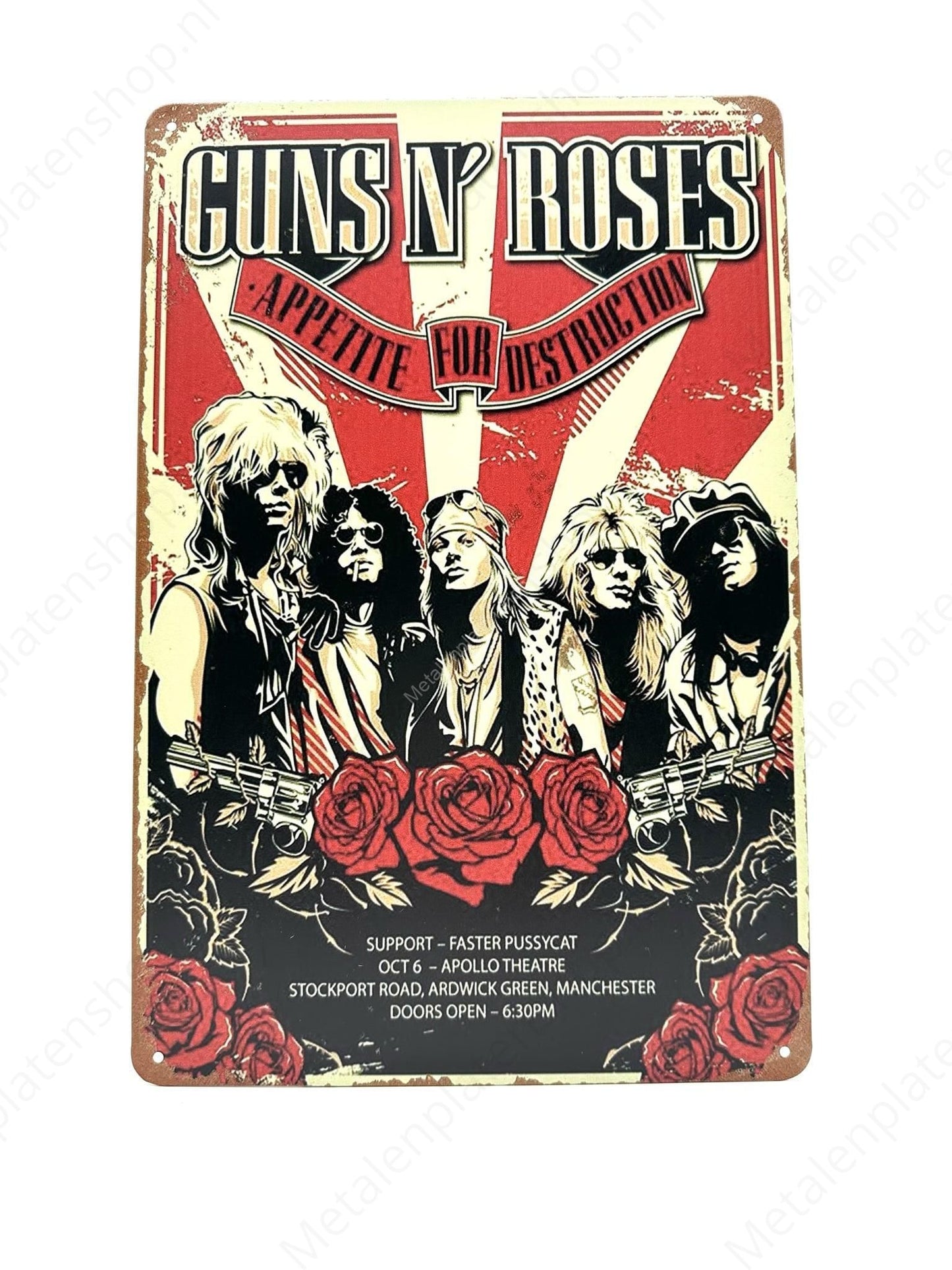 Guns n' Roses - Appetite for Destruction - Metalen Wandbord