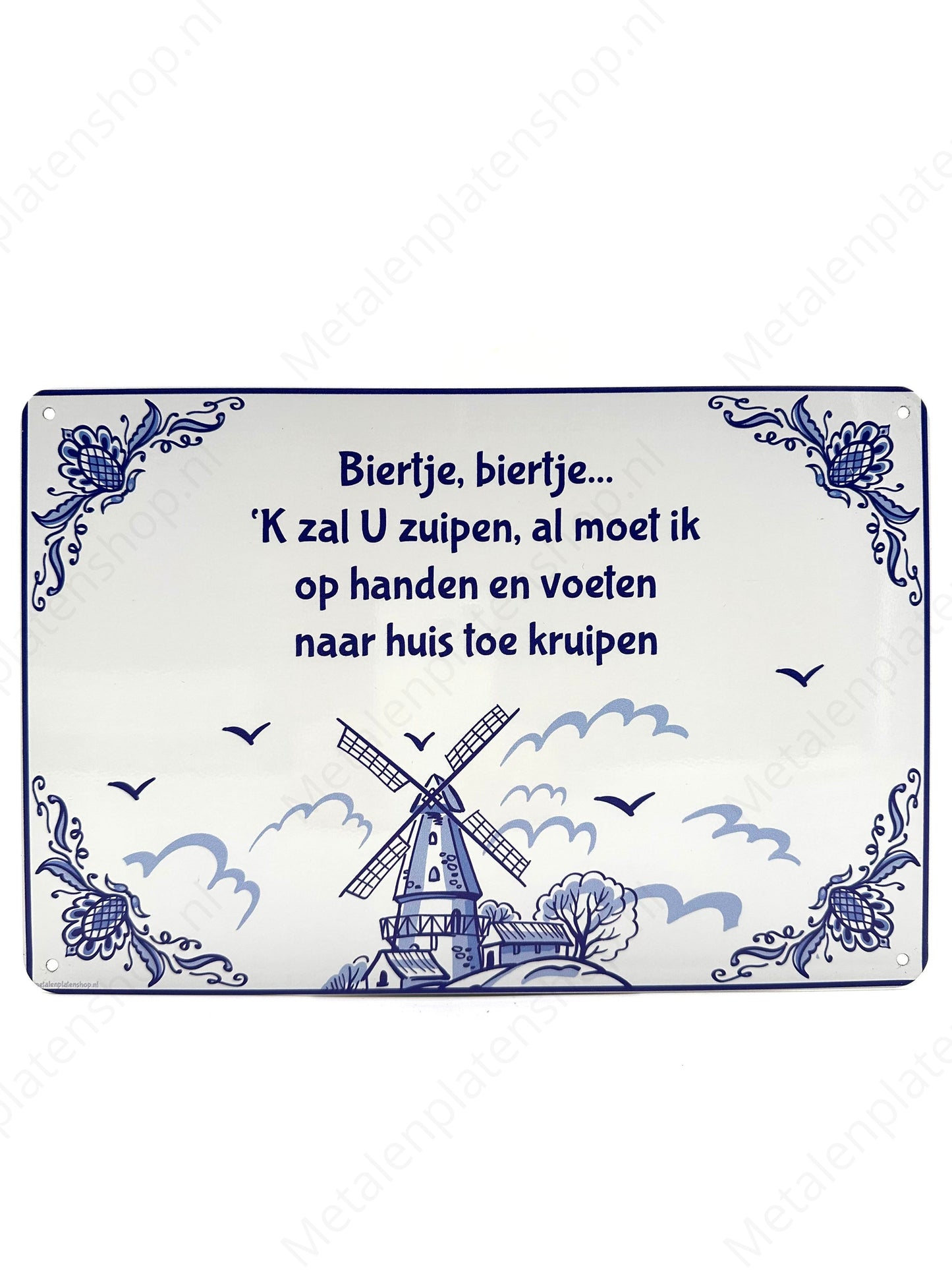Bier, Bier... ich trinke dich, auch wenn ich auf Händen und Knien nach Hause kriechen muss - Blechschild