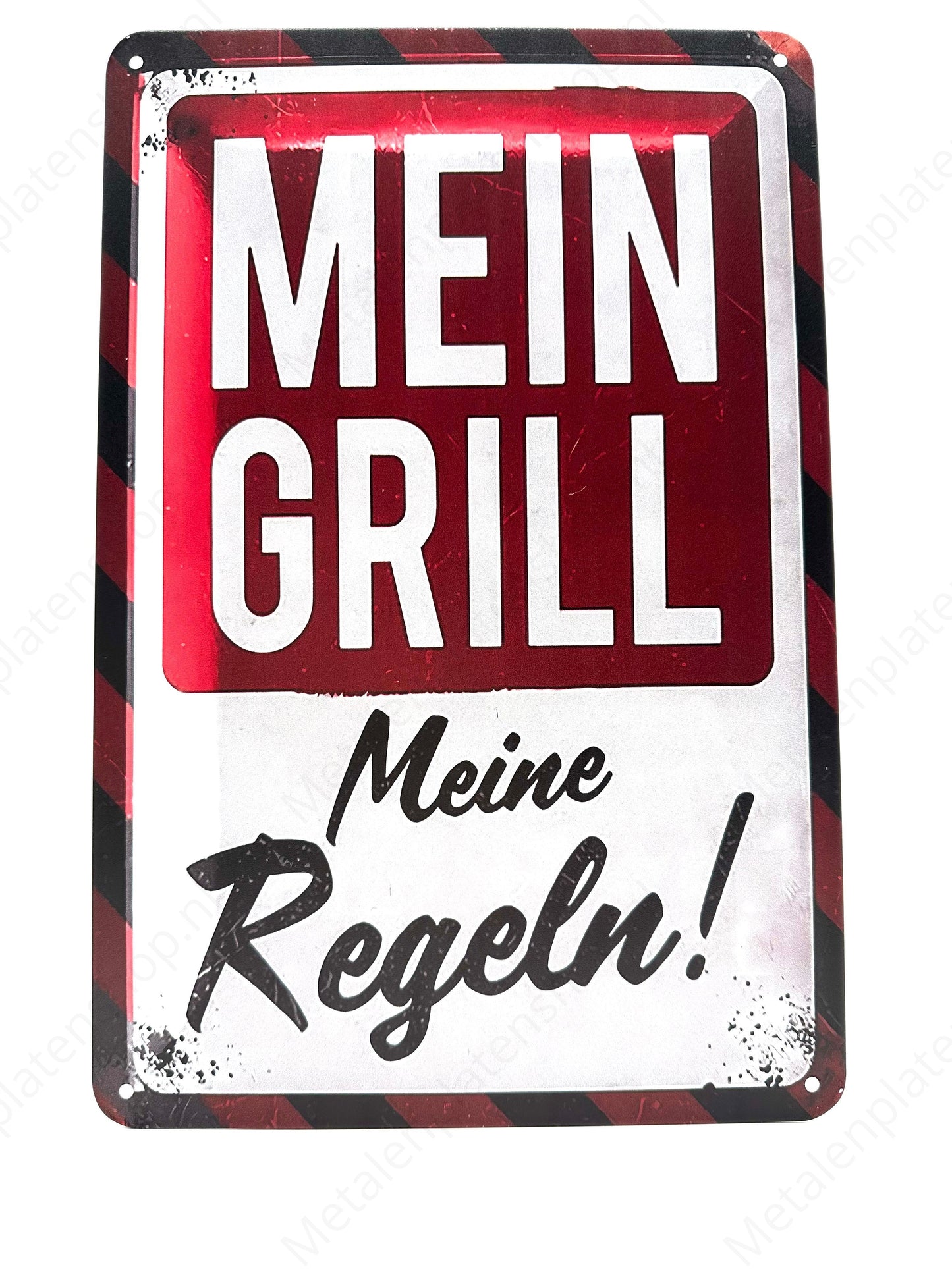 Mein Grill - Meine Regeln! - Metal Wall Sign