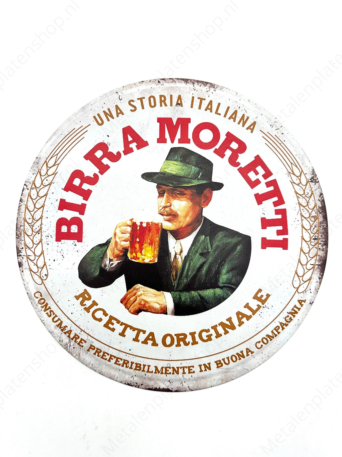 Birra Moretti - Round - Metal Wall Sign