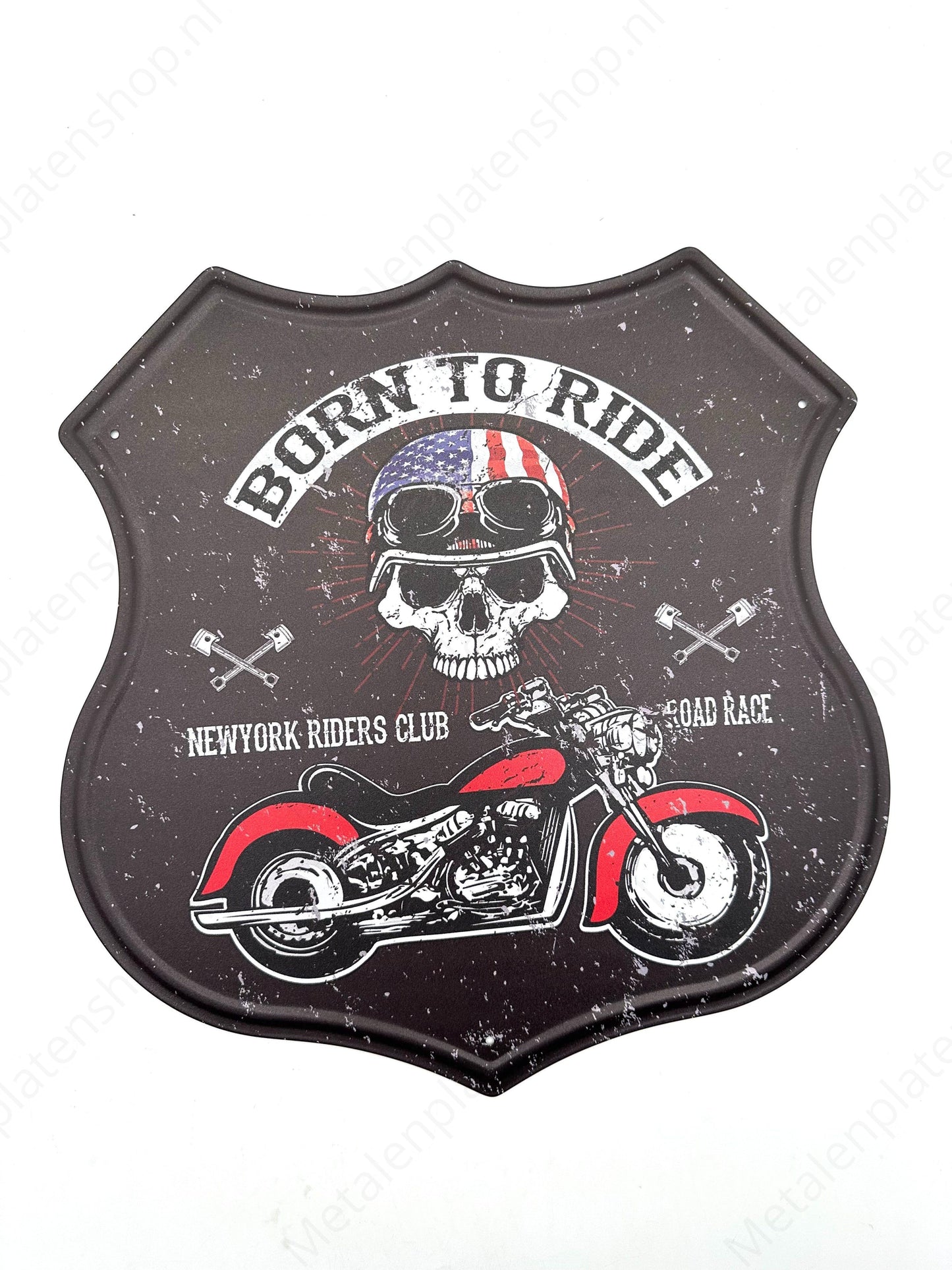 Born to Ride - Schild im Route 66-Stil