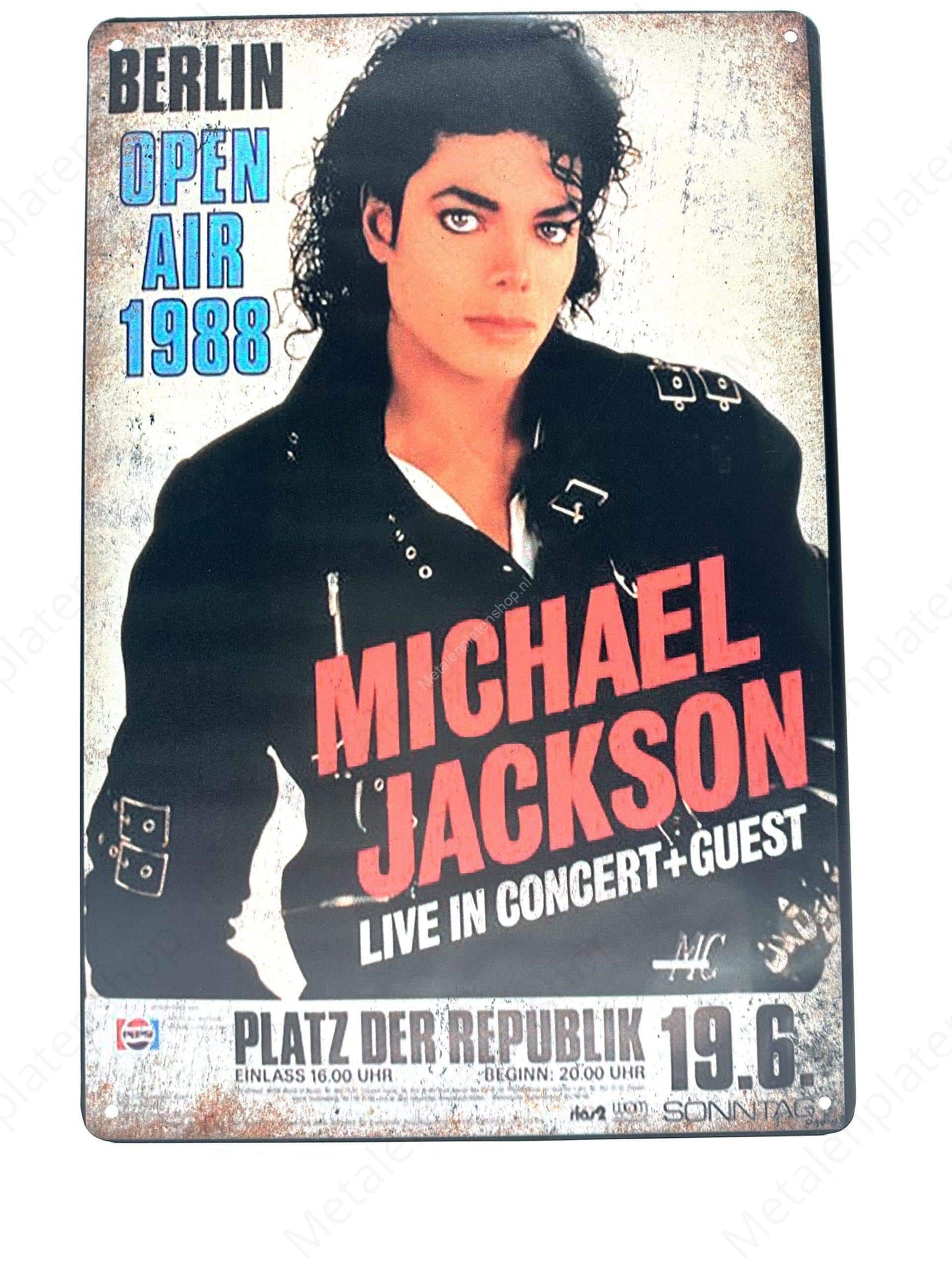 Michael Jackson - Berlin Open Air 1988 - Metallwandschild