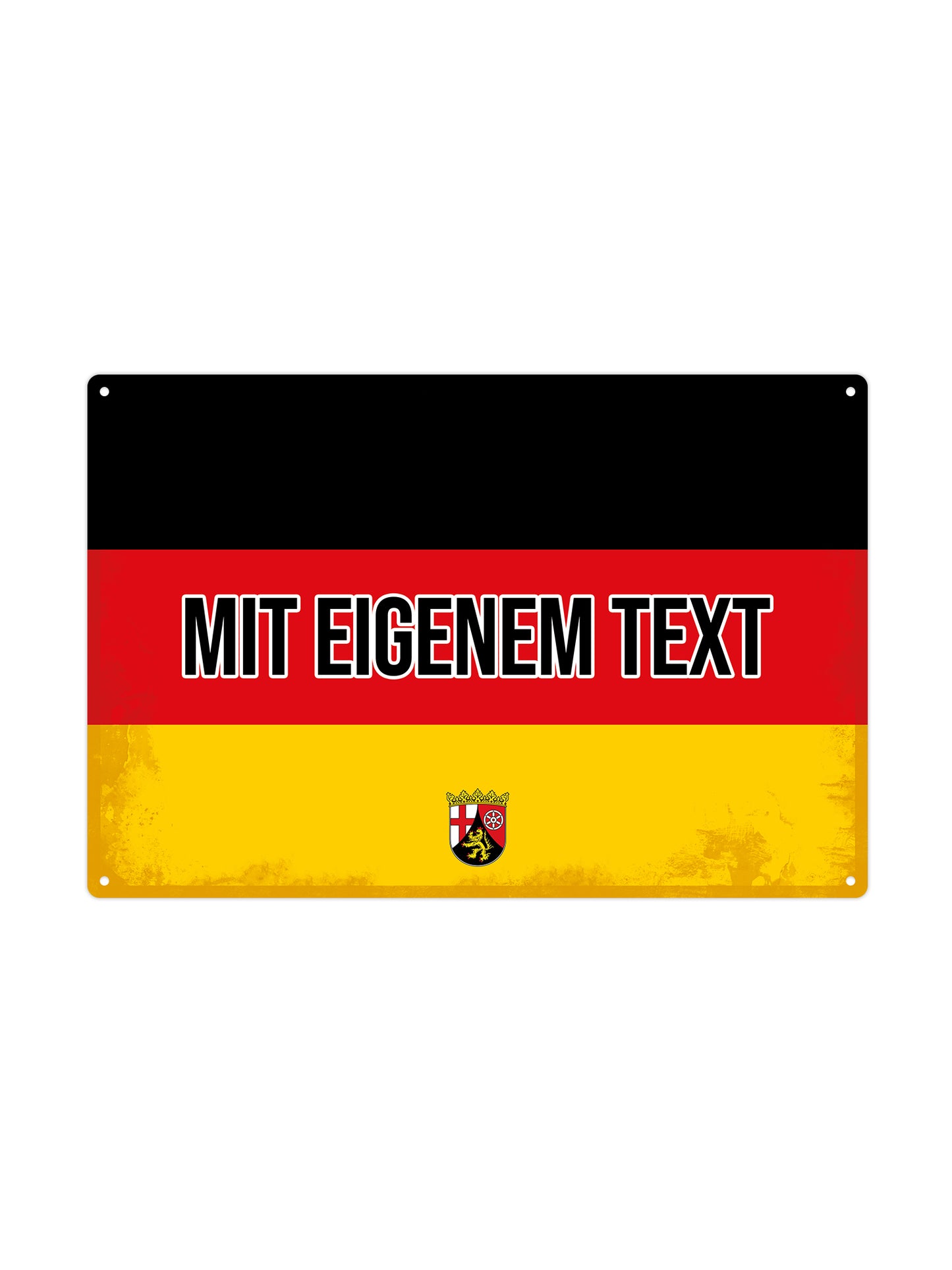 Rheinland-Pfalz - Mit eigenem Text - Metalen Wandbord