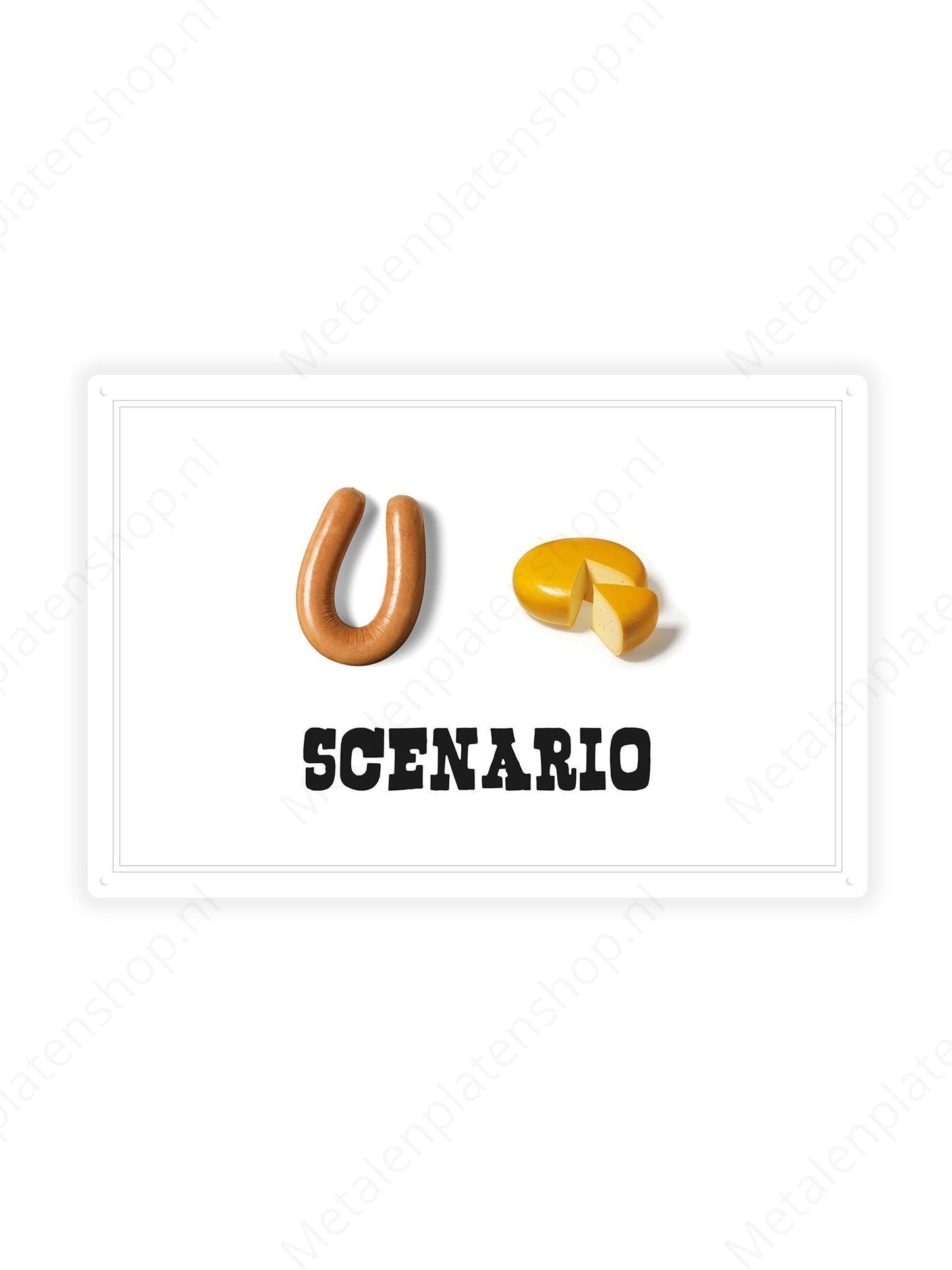Sausage Cheese Scenario - Metal Wall Sign