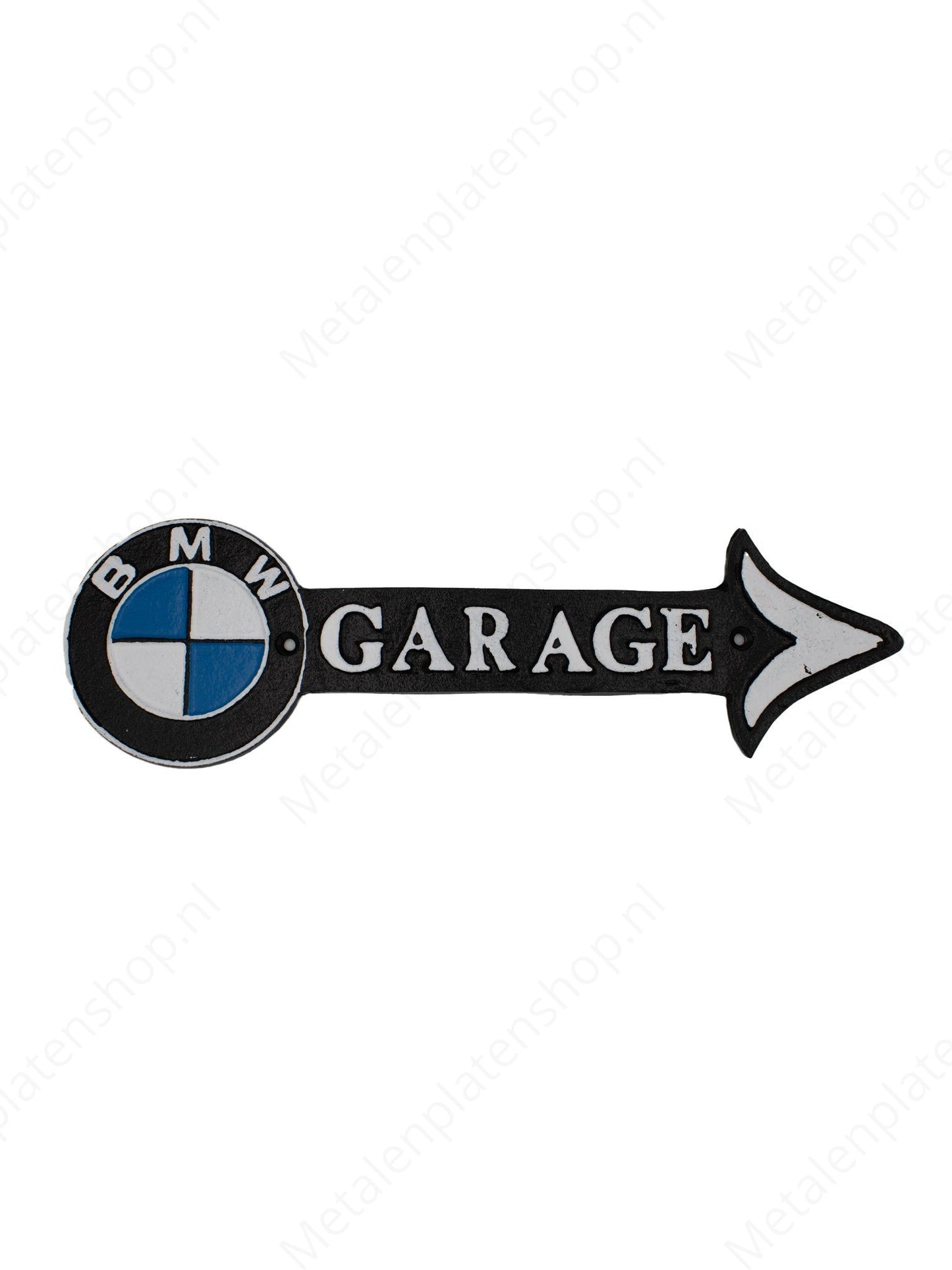 BMW Garage Arrow - Cast Iron Sign - 40x12cm
