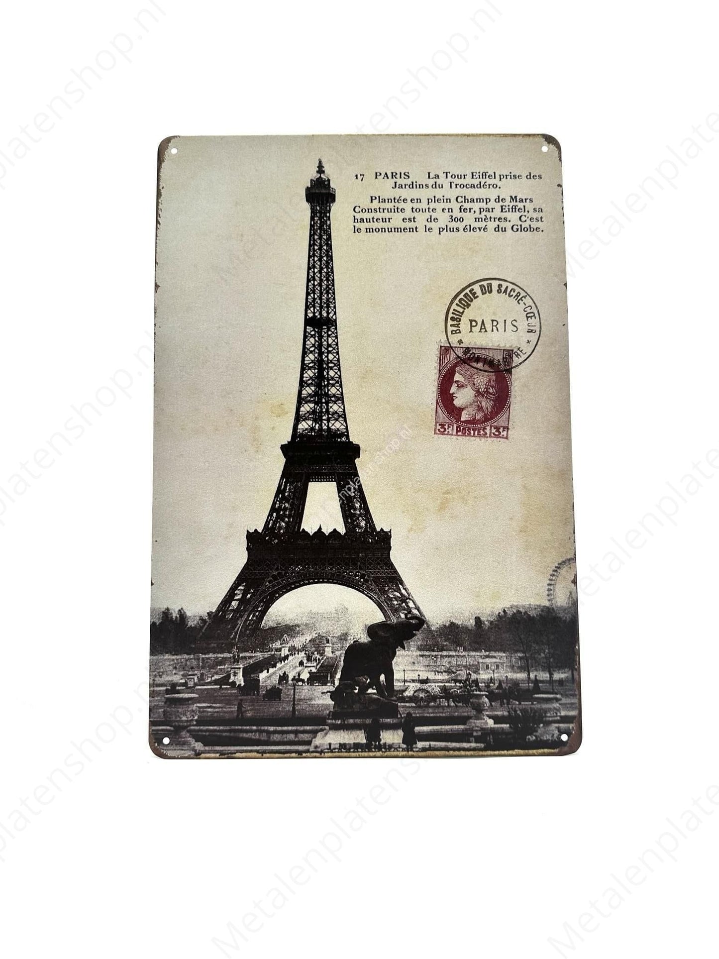Paris Eiffel Tower - Metal Wall Sign