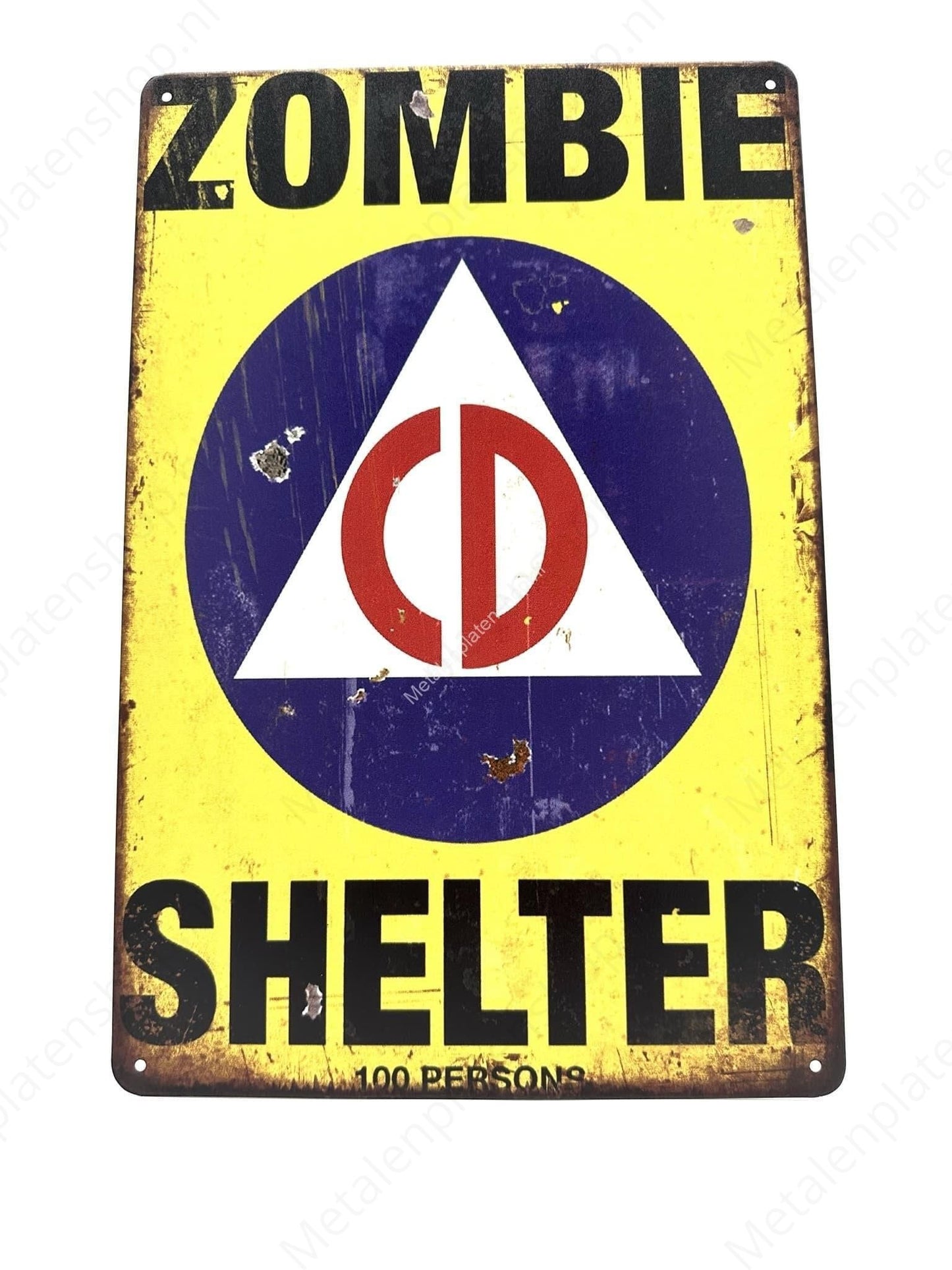 Zombie Shelter - Metallwandschild