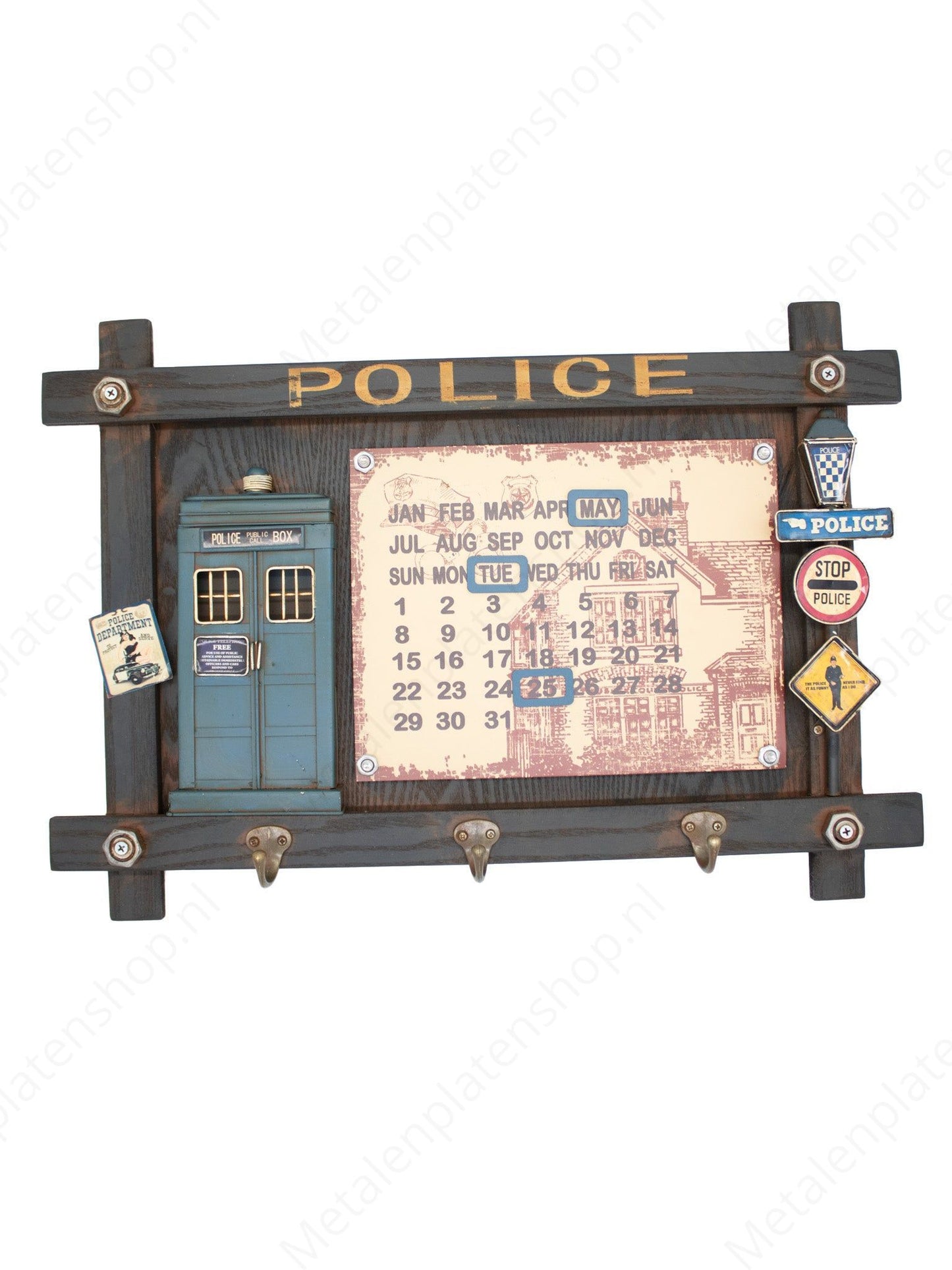 Polizeikalender - Metalldeko - 58x40cm