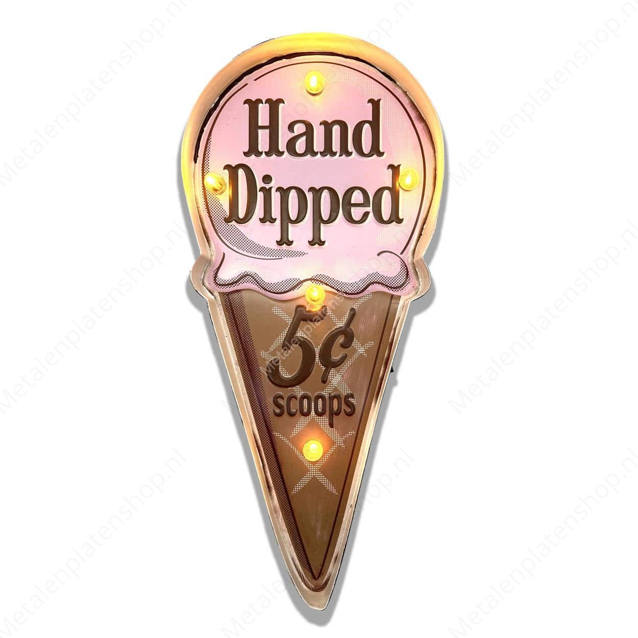 Metal Light Sign - Hand Dipped 5c Scoops - LED lighting