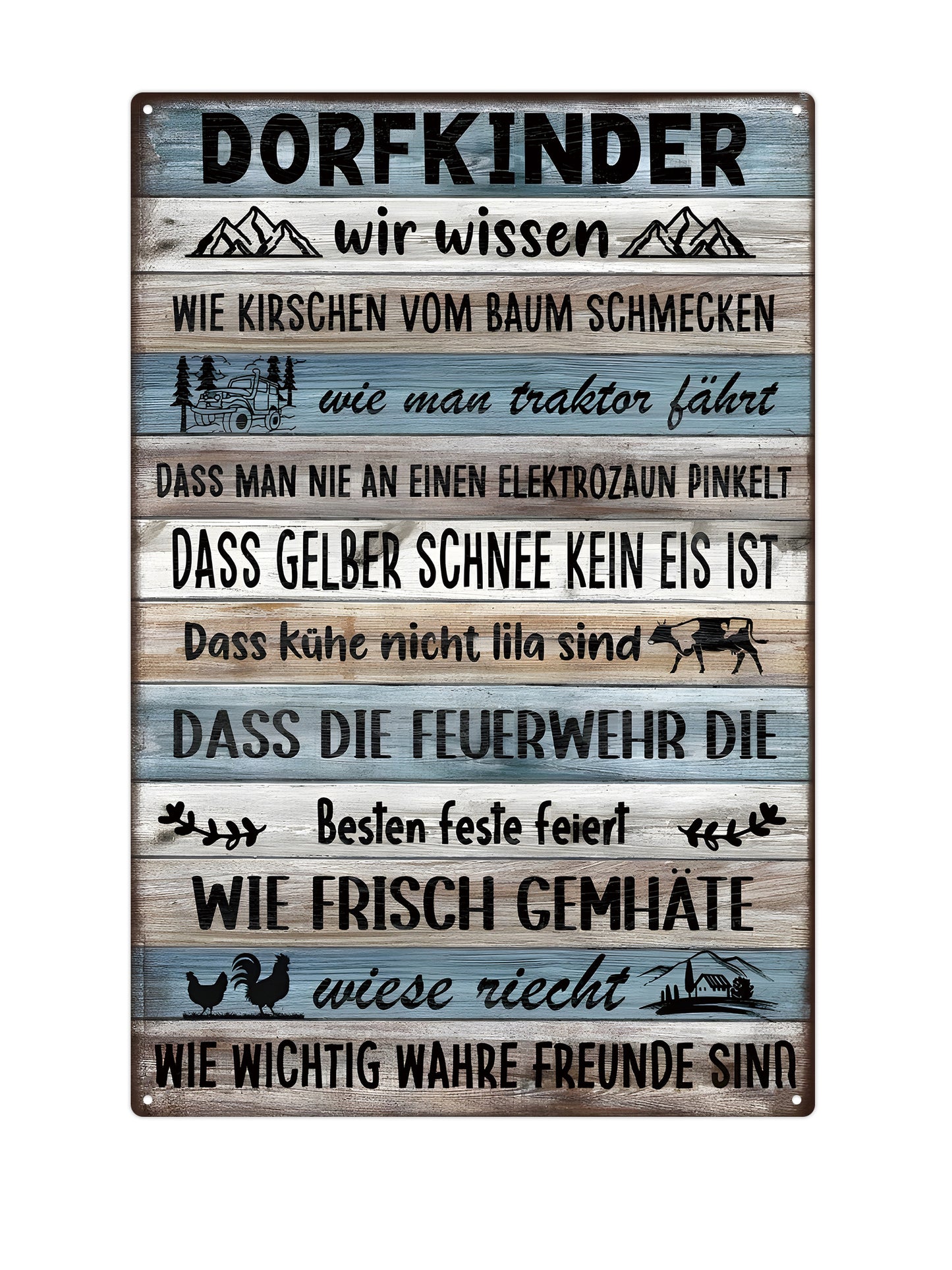Dorfkinder - Metallwandschild