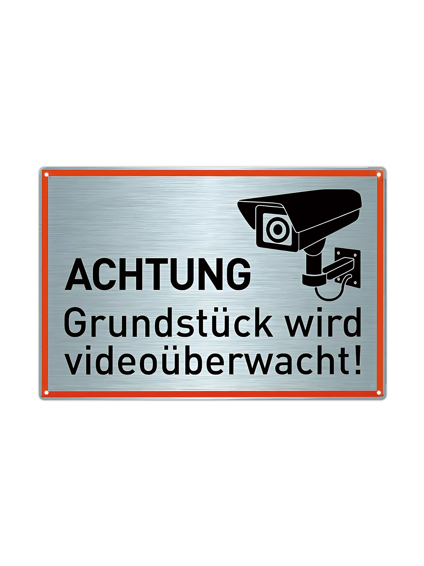 Achtung - Grundstuck wird videouberwacht! - Metallwandschild