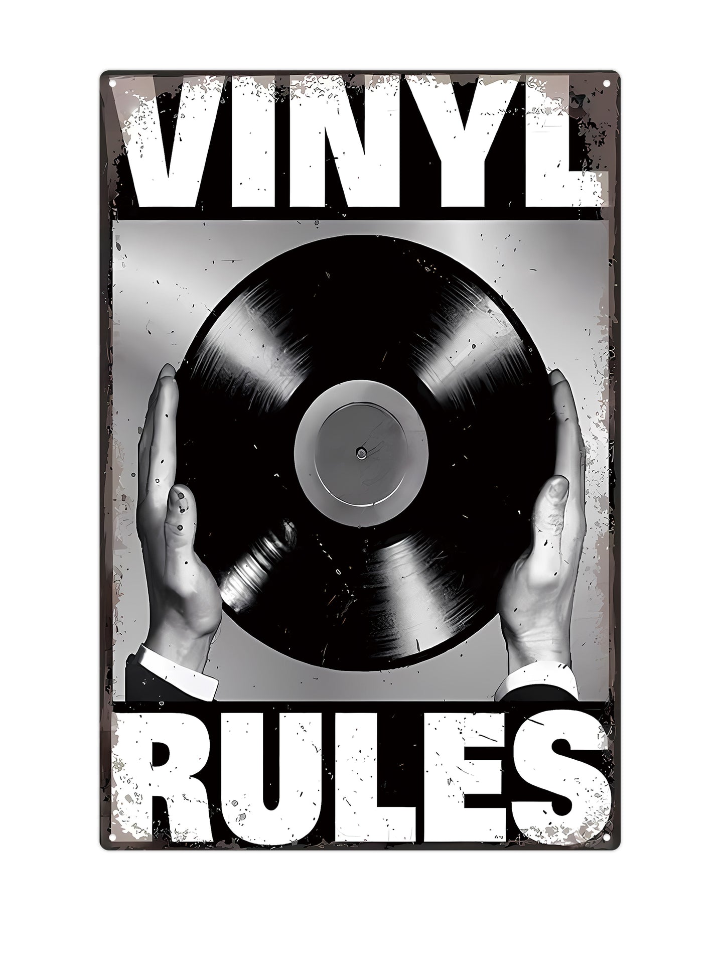 Vinyl Rules - Metalen wandbord