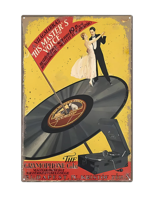 The Gramophone Gold - Metalen wandbord