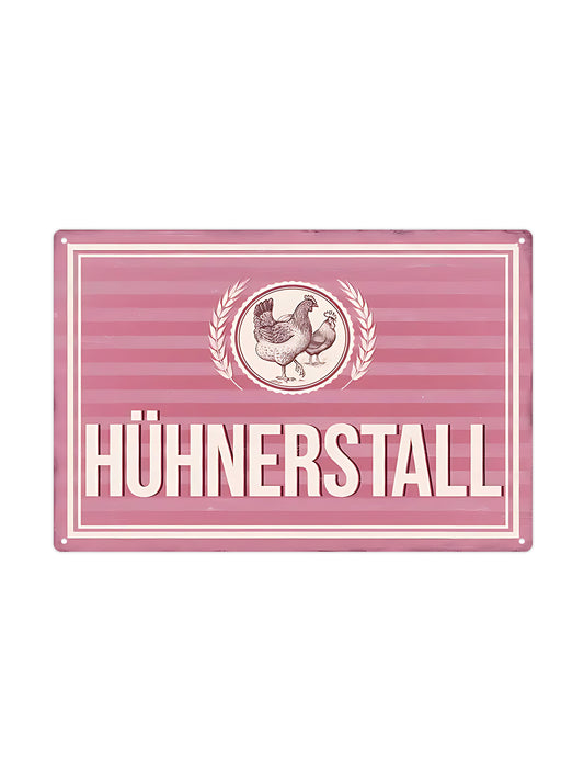 Hühnerstall - Wandschild aus Metall
