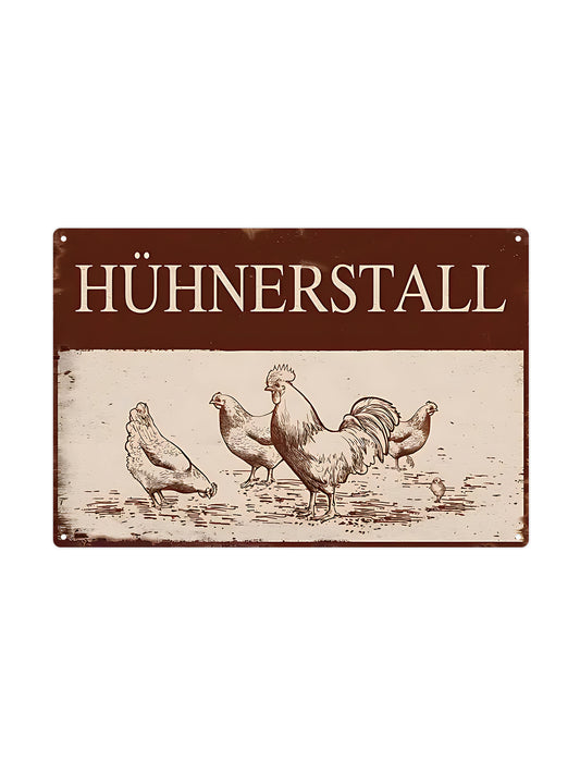 Hühnerstall - Wandschild aus Metall