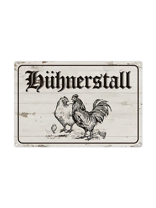 Hühnerstall - Wandschild aus Metall